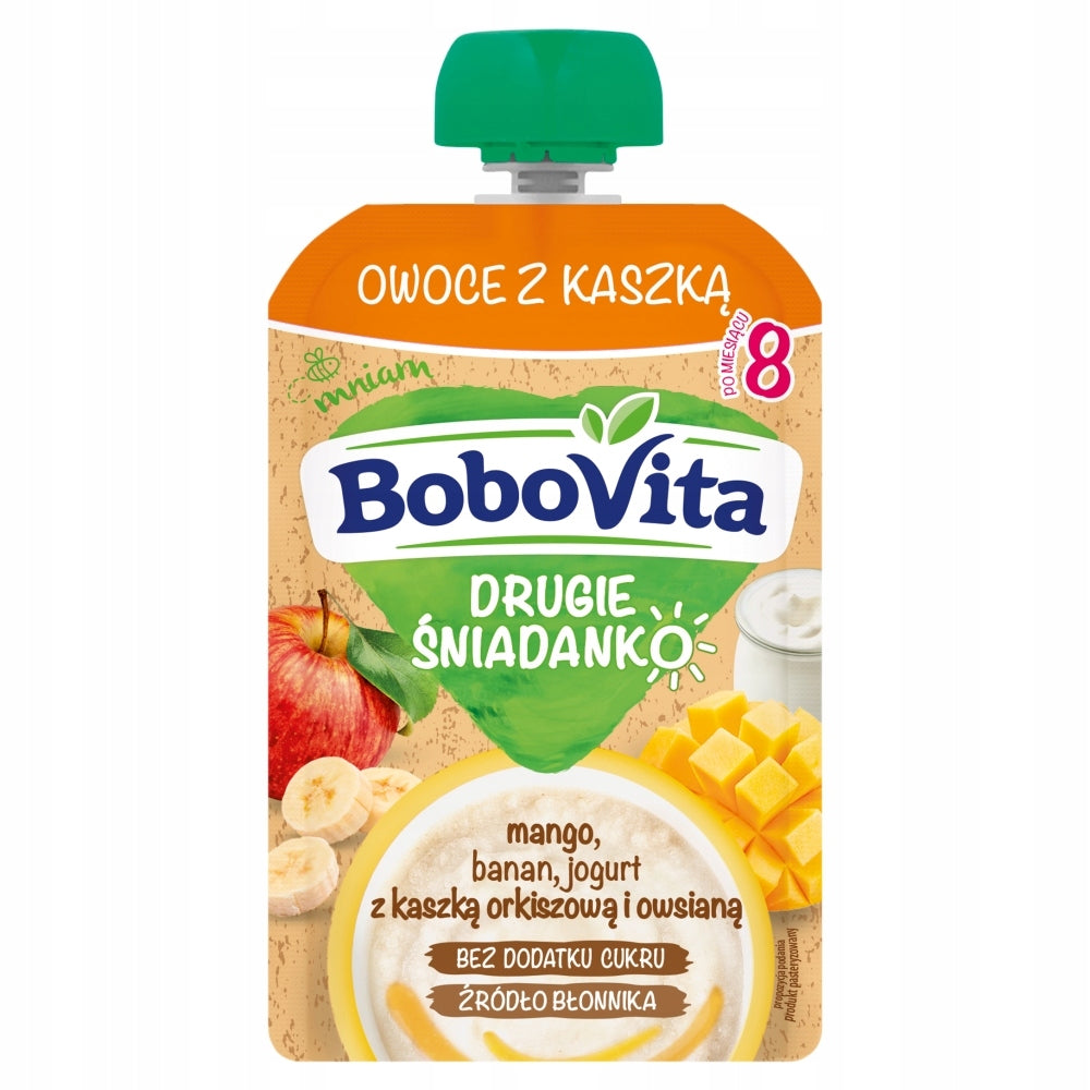 BoboVita Fruit with porridge mango banana yogurt after 8 months 100g