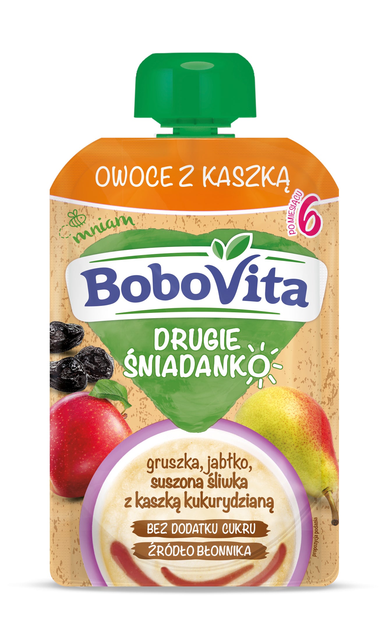 BoboVita Fruit with porridge pear apple dried plum after 6 months 100g Brand Bobovita