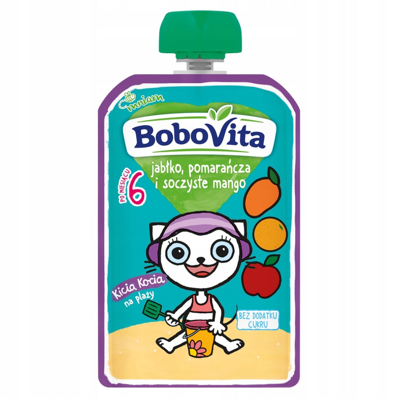 BoboVita Mousse apple orange and juicy mango KITTY CAT after 6 msc 100 g