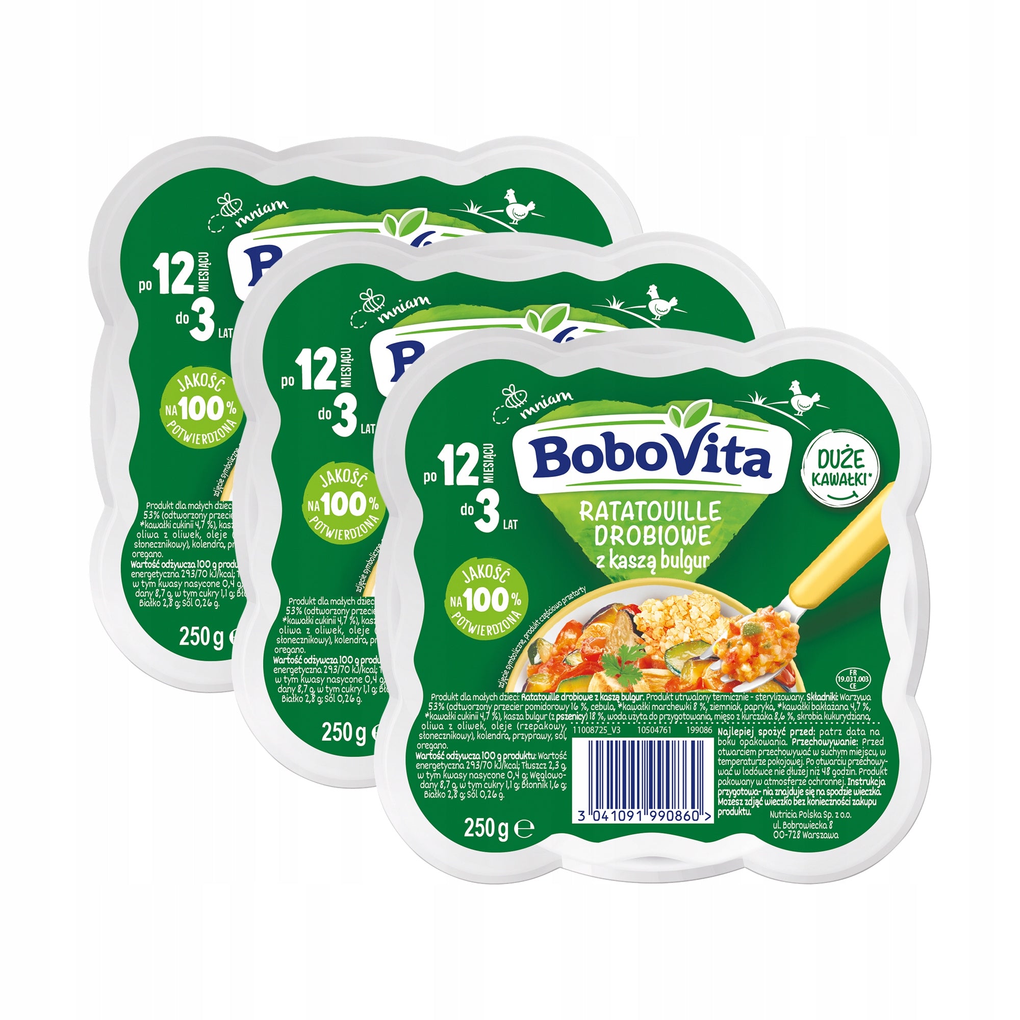 BoboVita Poultry Ratatouille with bulgur groats after 12 months SET 3 x 250g
