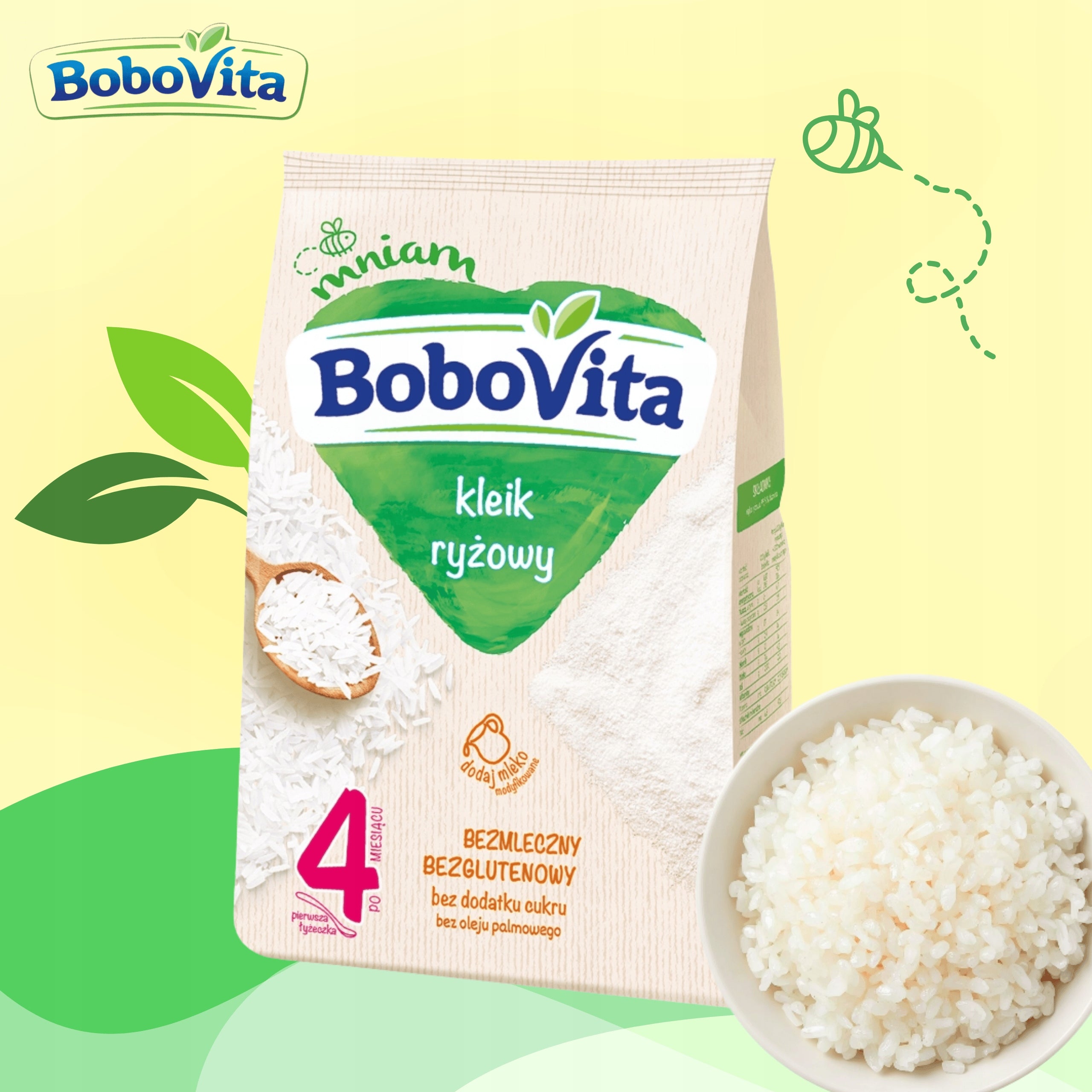 BoboVita Rice glue for children after 4 months 9x160g gluten-free without milk Brand Bobovita