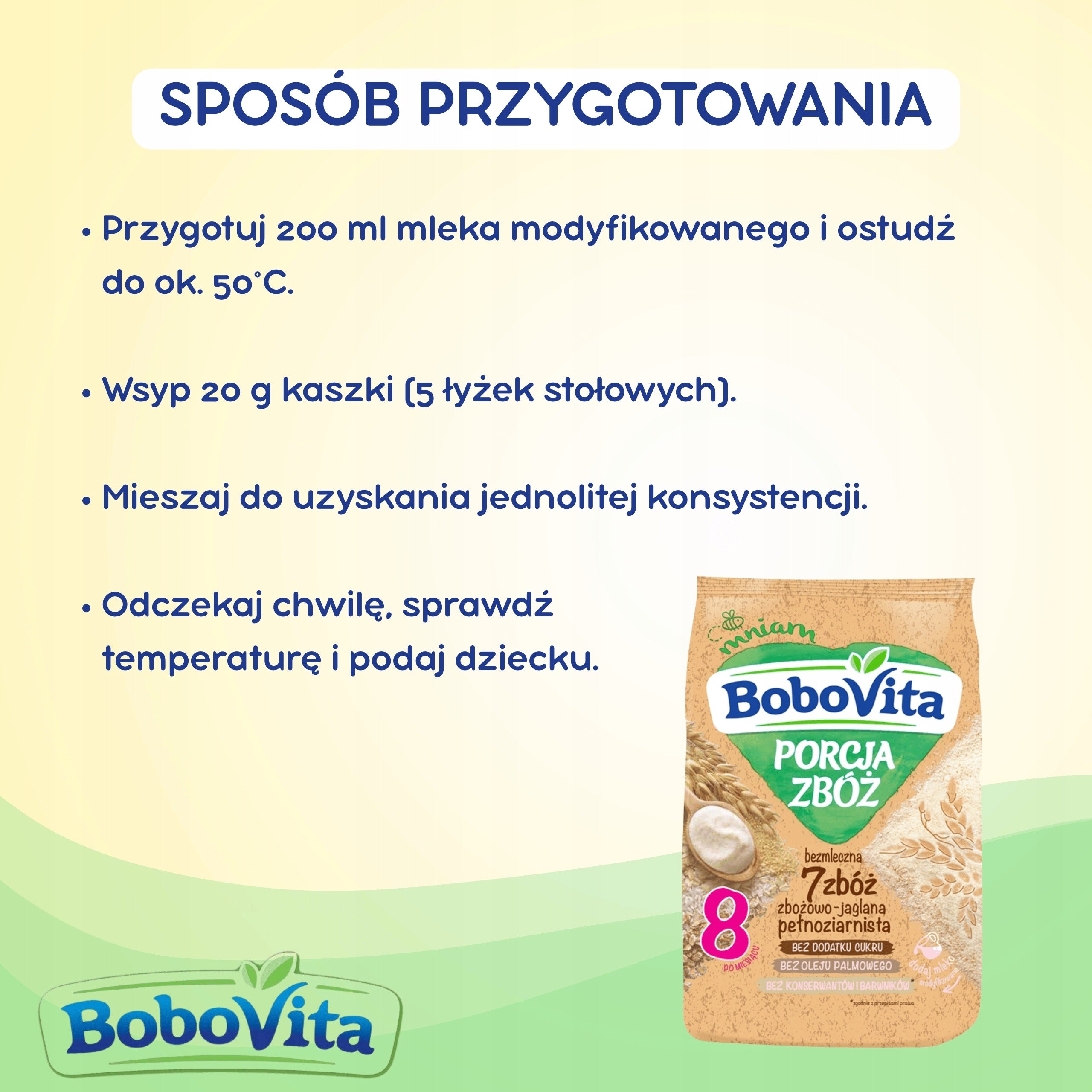 BoboVita non-dairy porridge 7 cereals 170g 8m+ whole grain Age range from 8 months