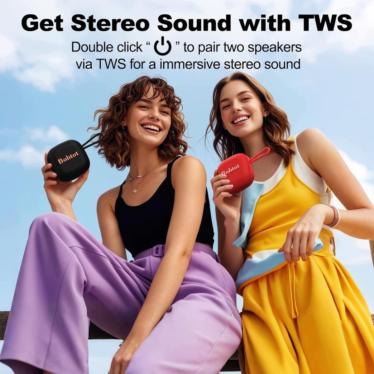 Bobtot Portable Bluetooth Speakers, Wireless Mini Waterproof Speaker Manufacturer code TWS166