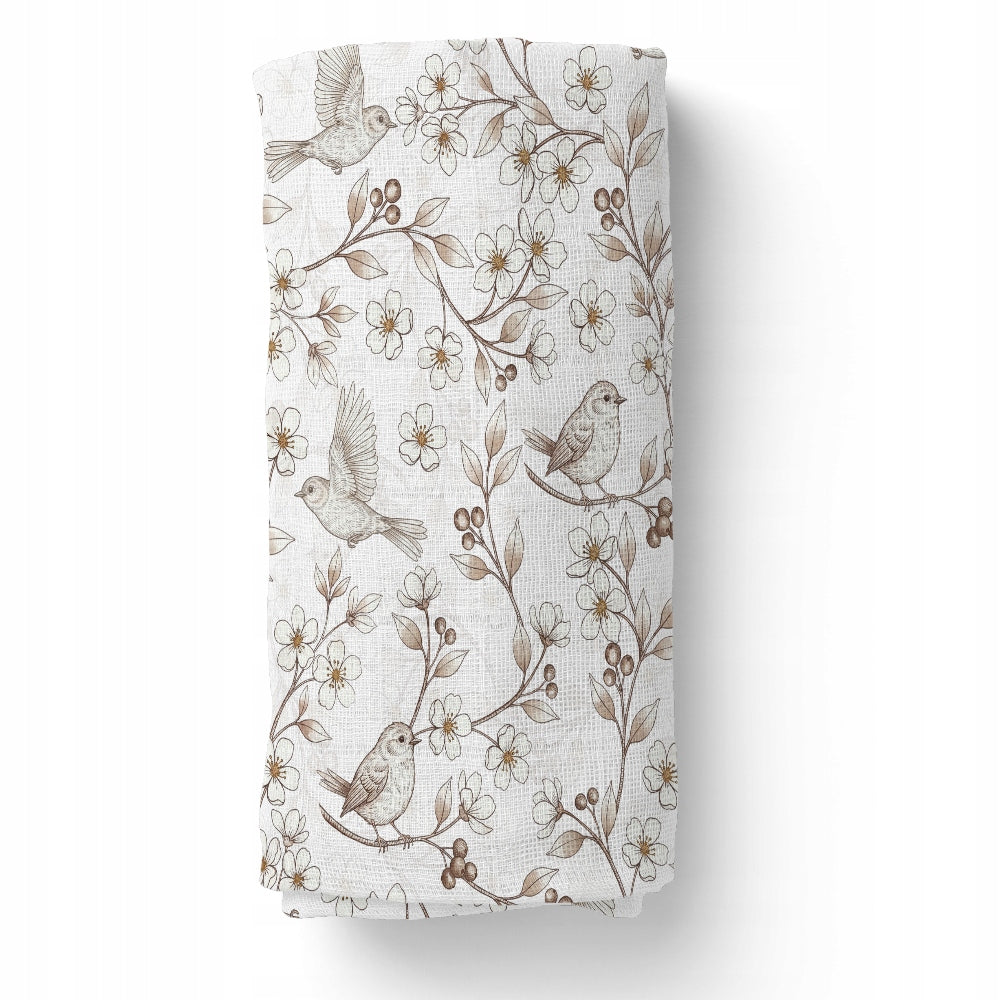 Bocioland Bamboo Diaper 40x40 cm Birds for Newborn Children