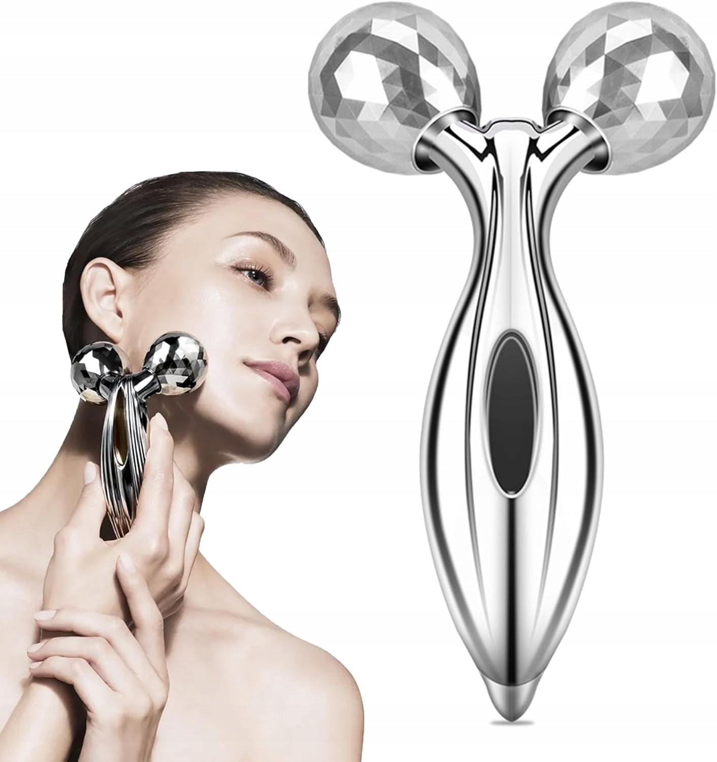 Body Face Roller Massager Derma Roller 3D Lifting Massage Skin Color gray