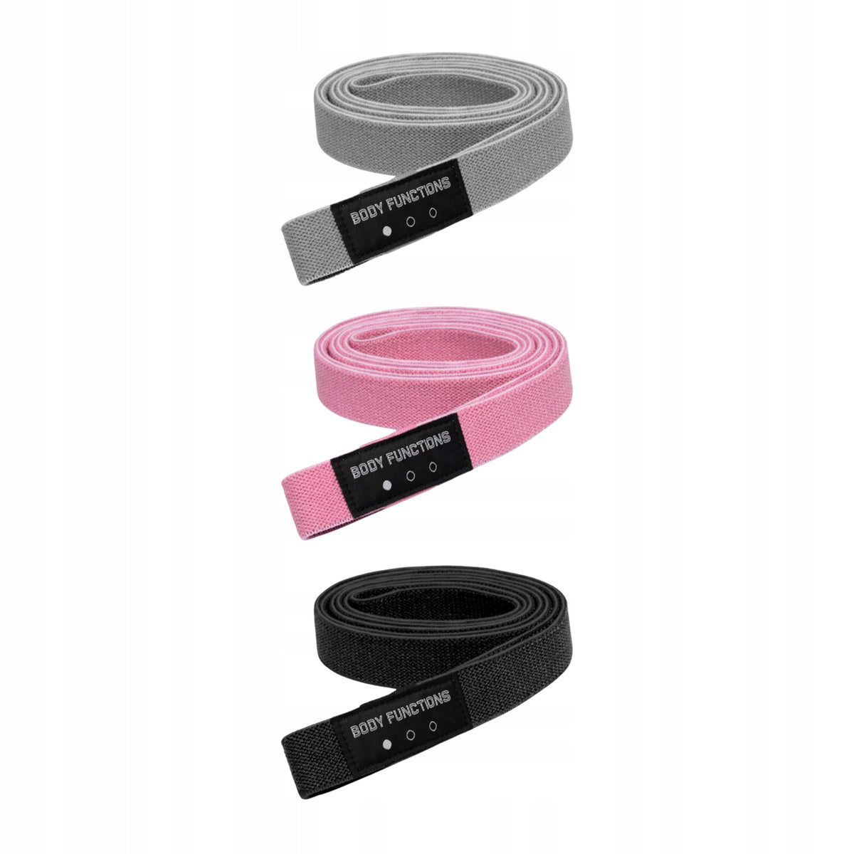 Body Functions 3 Pcs Fitness Training Resistance Rubbers Long Exercise Set