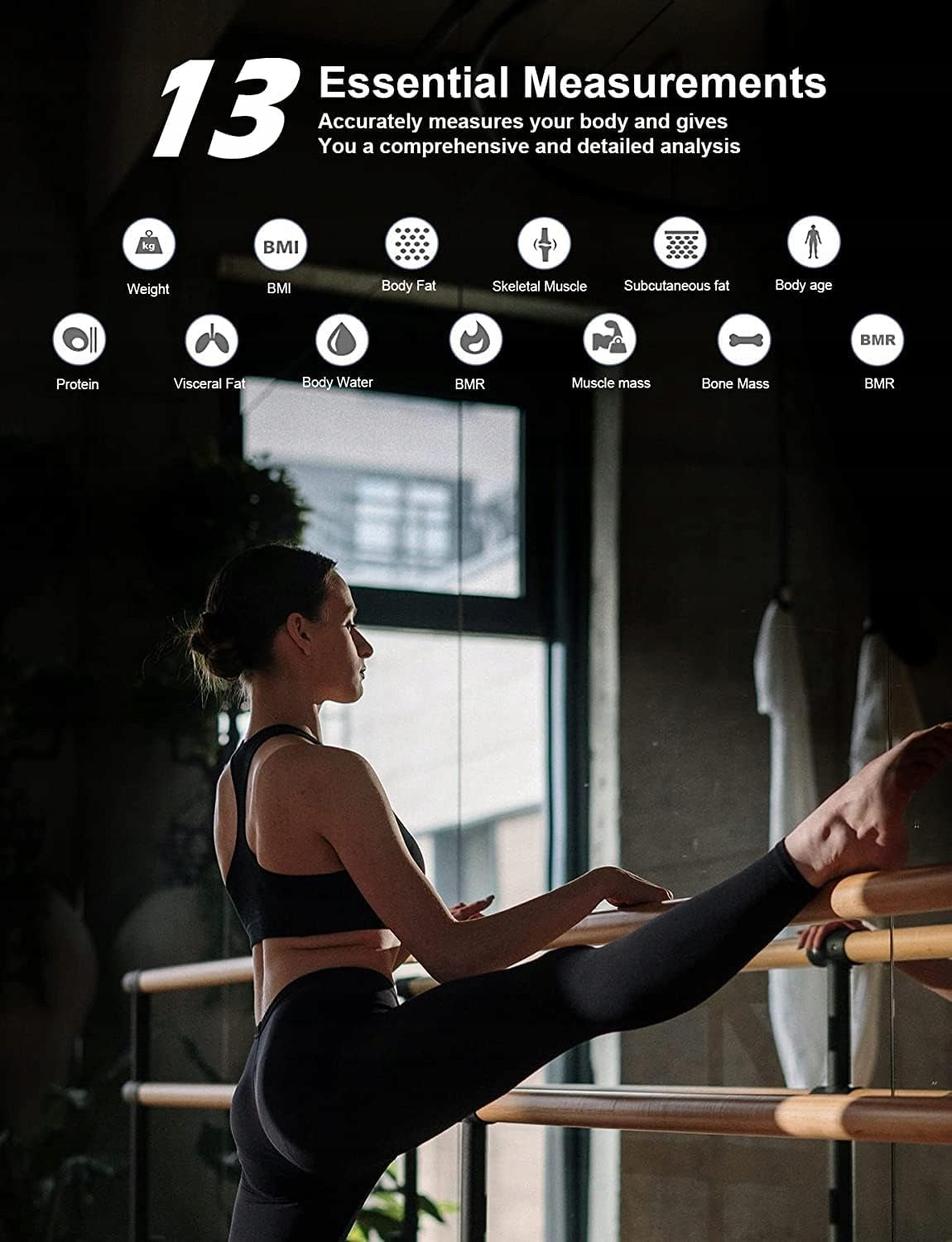 Body fat scale, BMI, personal scale with application Brand Healthkeep