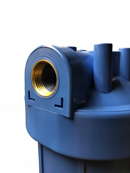 Body housing filter Big Blue 20" BB inches with pressure gauge thread 1" "AQUAfilter Manufacturer code FH20B1-B-WB
