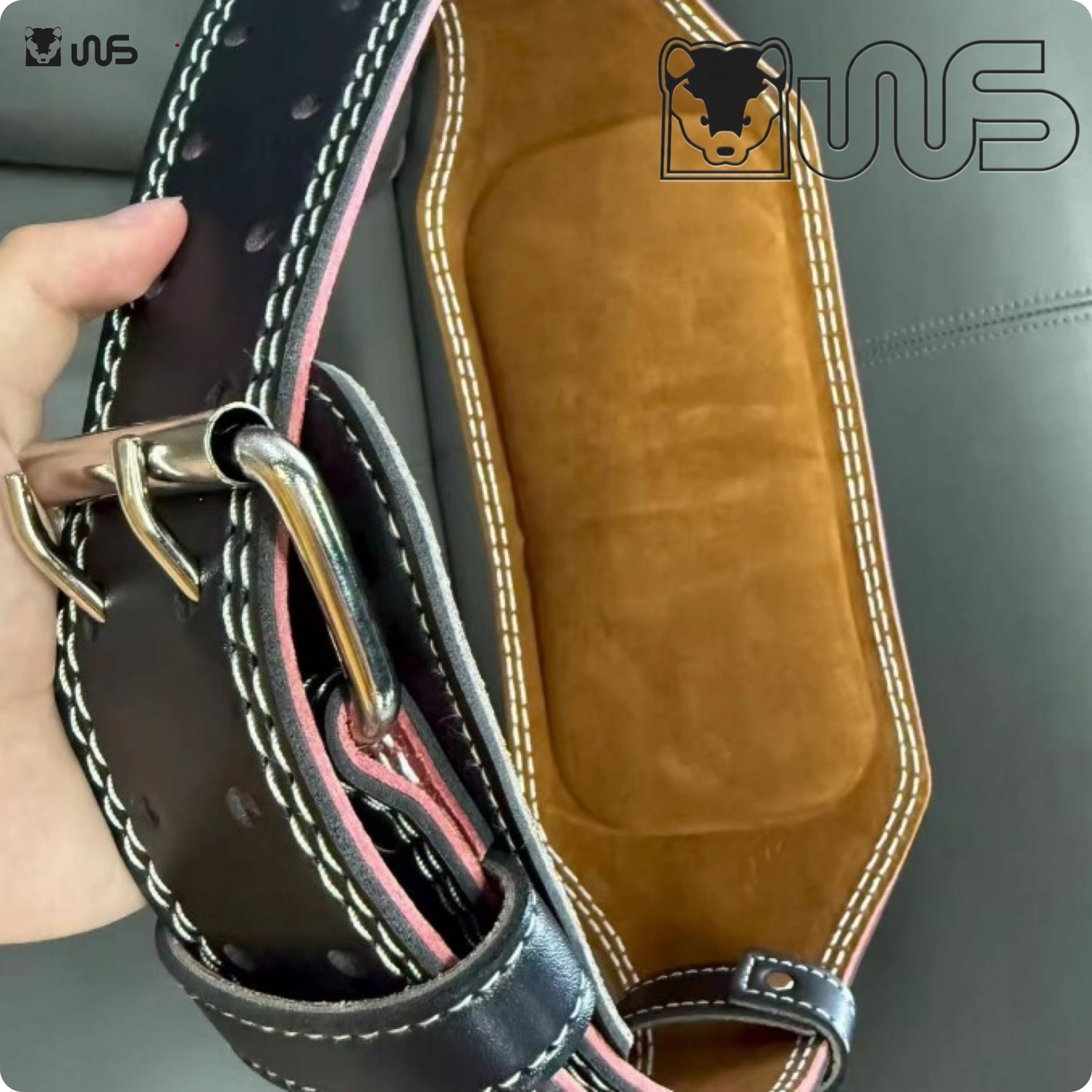 Bodybuilding Belt for Weightlifting Training Stabilizing Back XL Dominant material genuine leather
