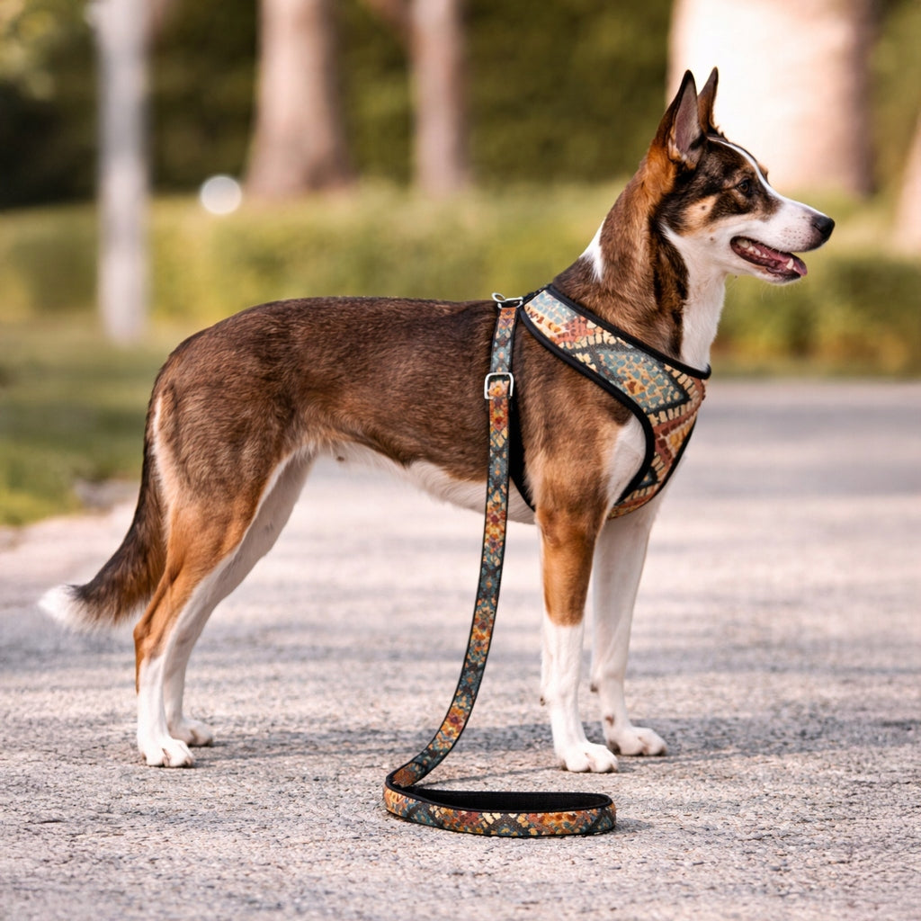 Boho Walking HARNESS Adjustable with Fabric for Dog BARRY KING 40-52cm Brand Barry King