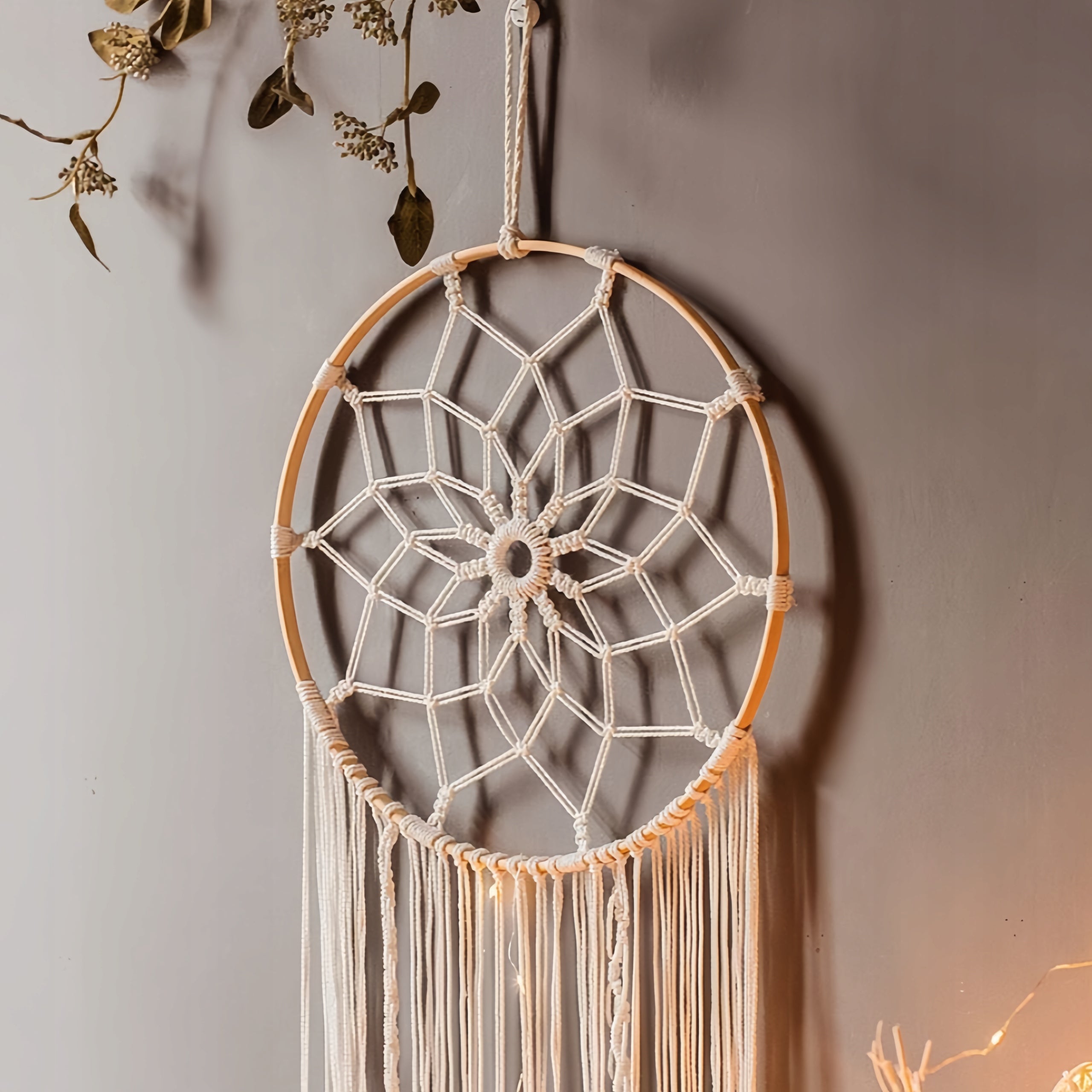 Boho Wall Macrame Dreamcatcher, Decorative Rope Leaves Wall Hanging Manufacturer code 4896022069240