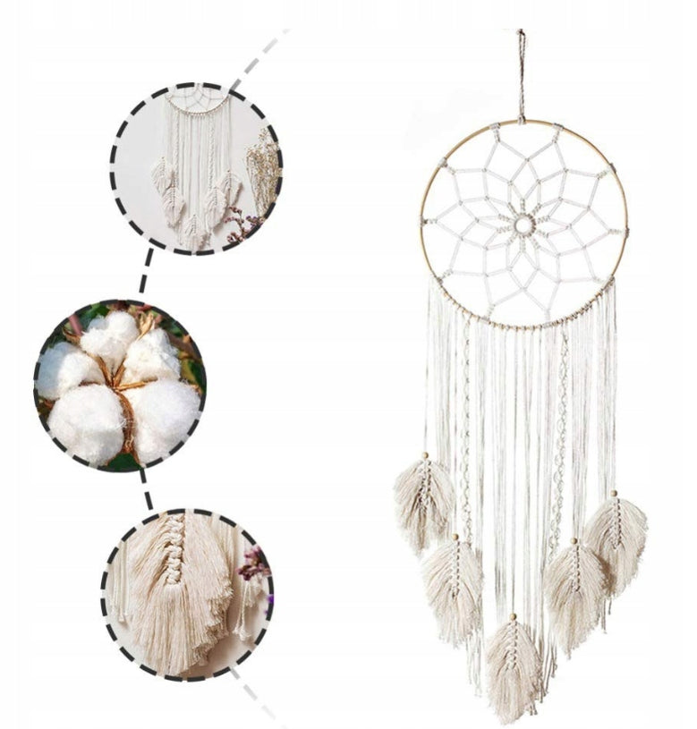Boho Wall Macrame Dreamcatcher, Decorative Rope Leaves Wall Hanging Manufacturer no brand