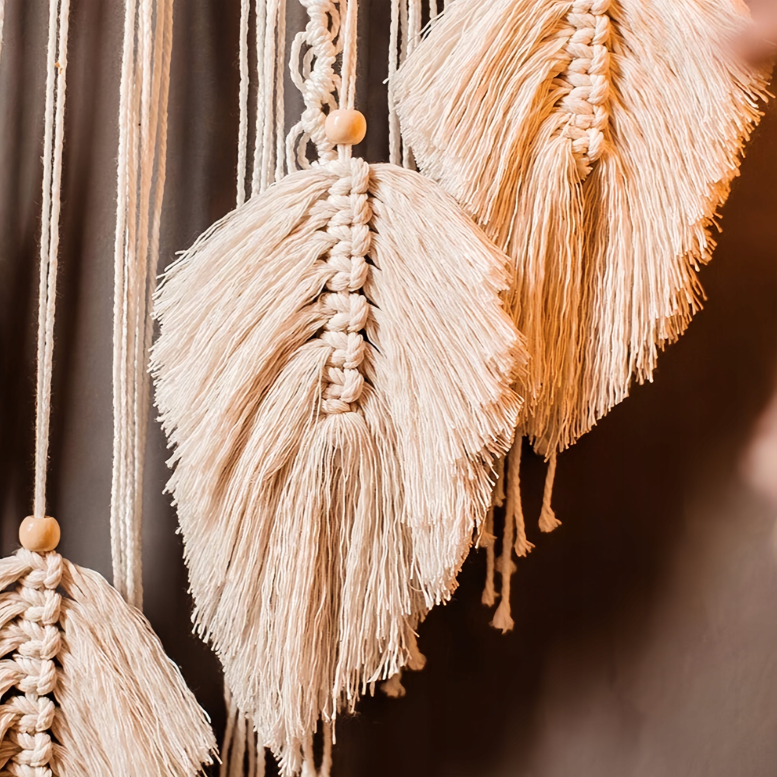 Boho Wall Macrame Dreamcatcher, Decorative Rope Leaves Wall Hanging Series Bohemian style dream catcher