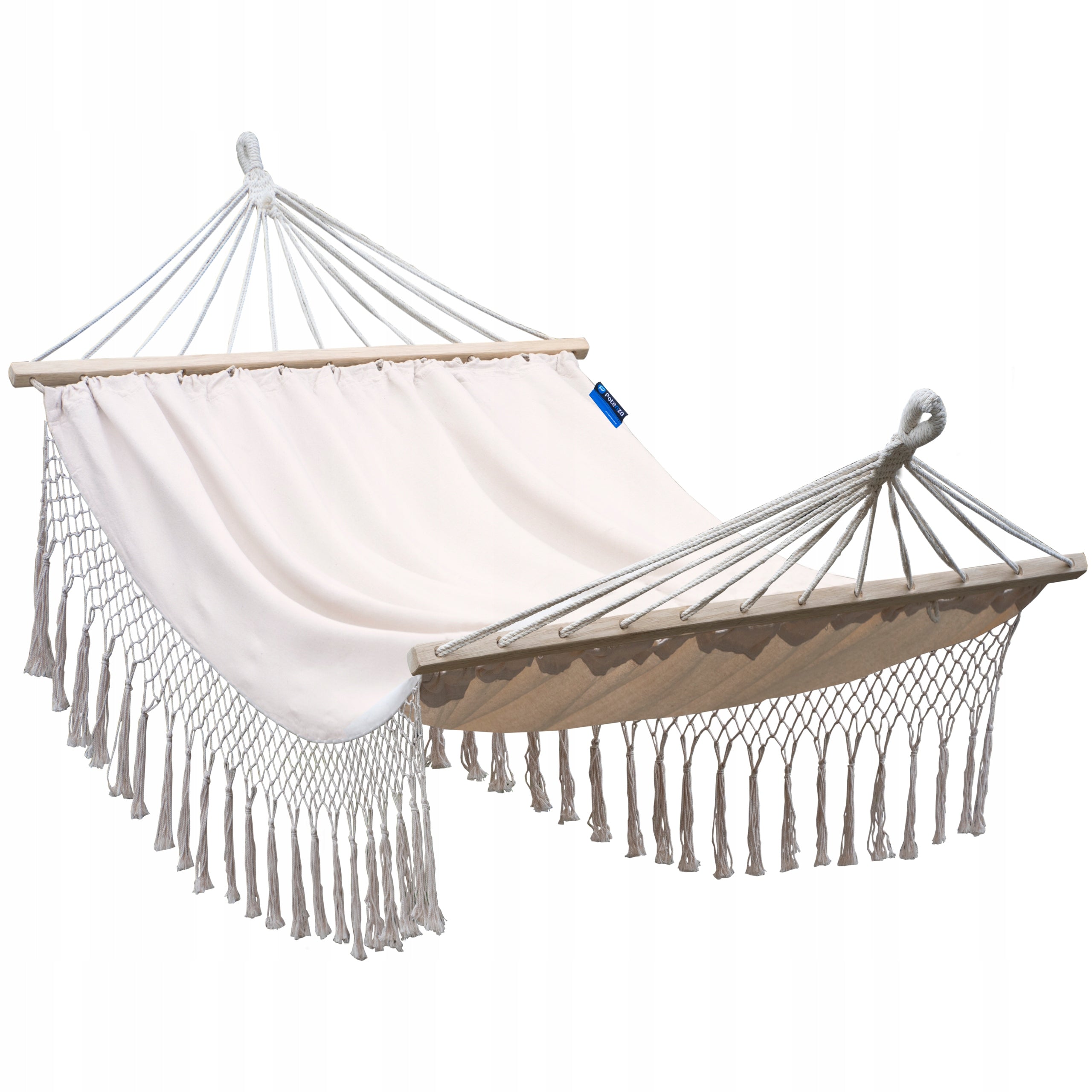 Boho garden hammock with fringes SANTIA double with crossbars POTENZA