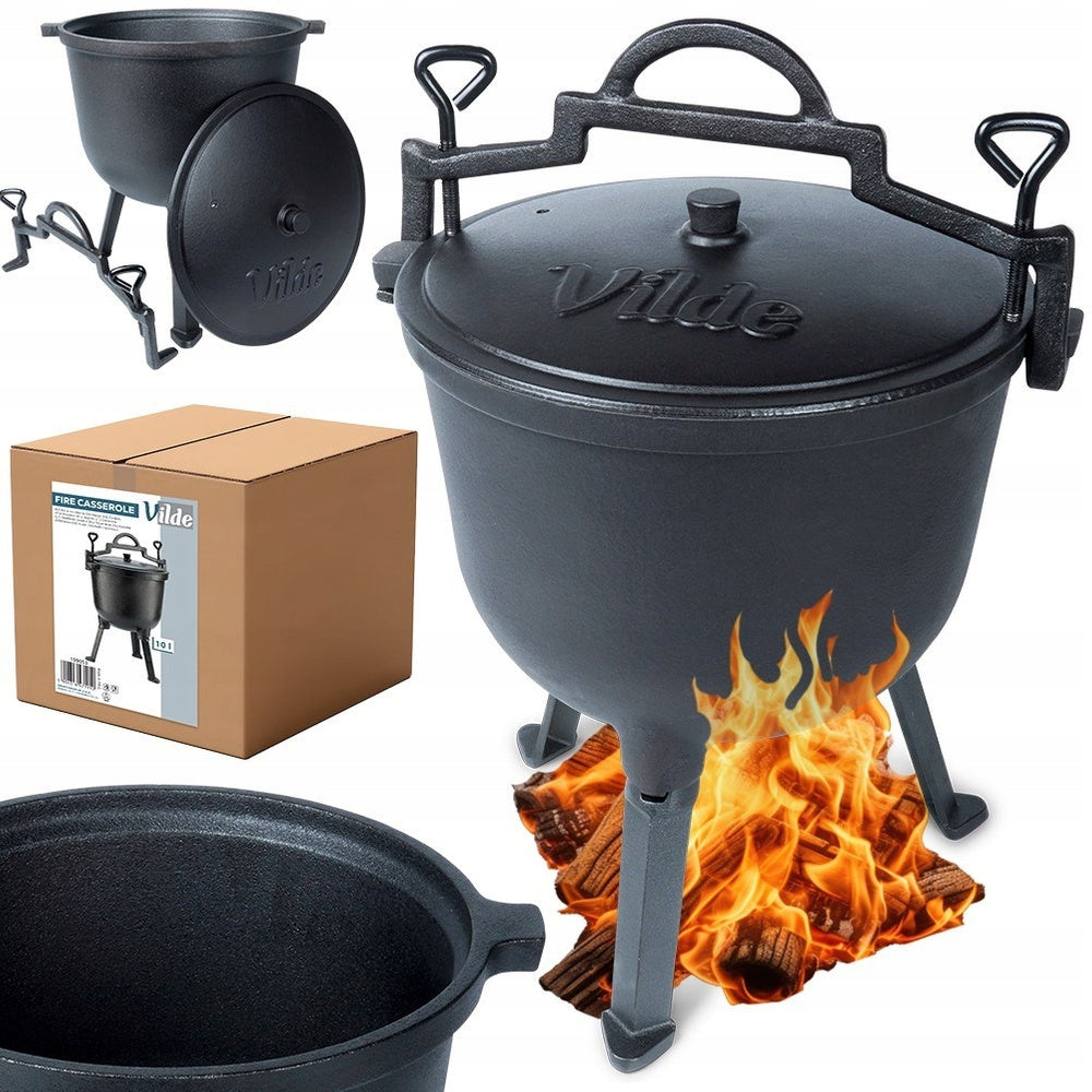 Boiler CAST IRON hunting pot for roasts roasted stews 10L