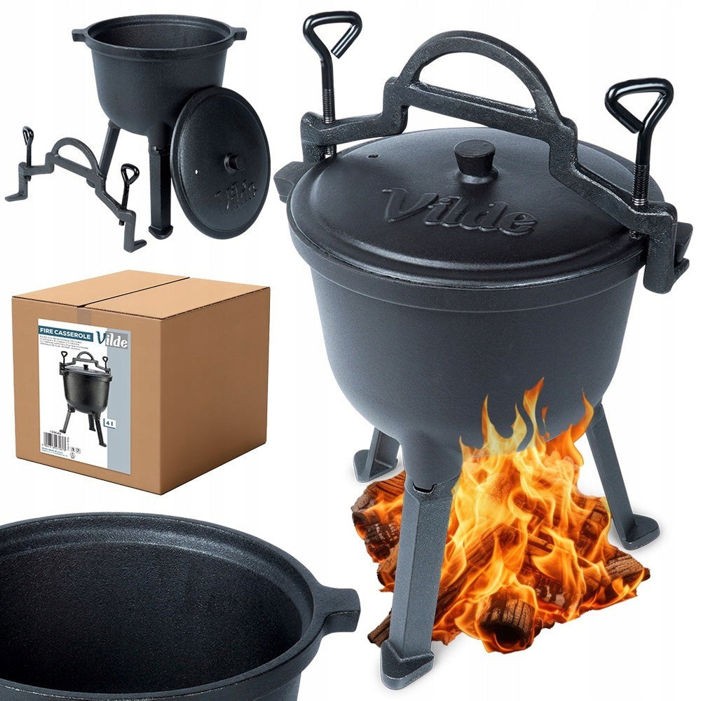 Boiler CAST IRON hunting pot for roasts roasted stews 4L