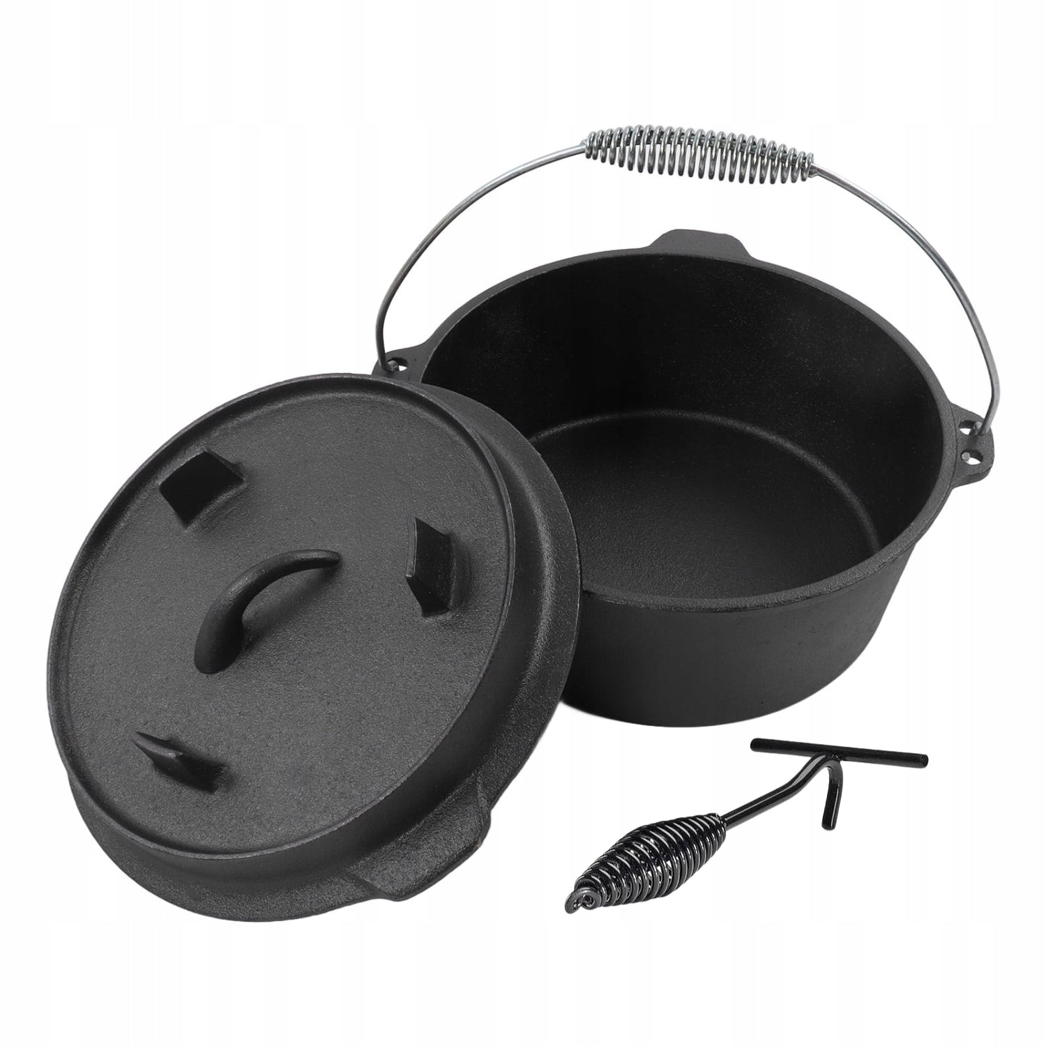 Boiler Cast Iron Pot For Hunting Fireplace 3in1 Pan Grill PREMIUM 4L Packaging status original