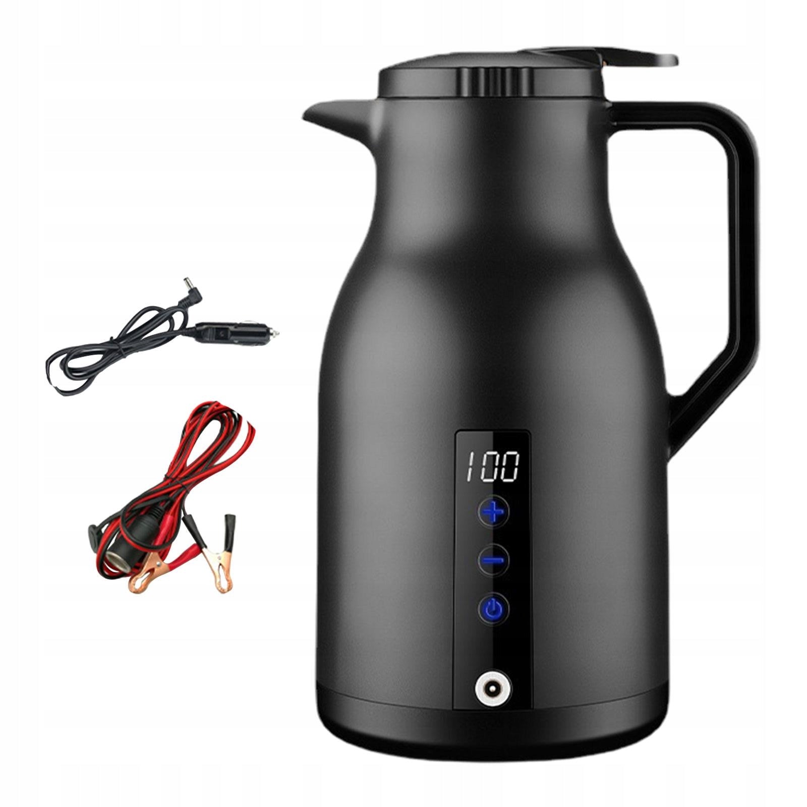 Boiling Hot Water Kettle Stainless Steel Truck Heater Black Without Base Capacity 1 l