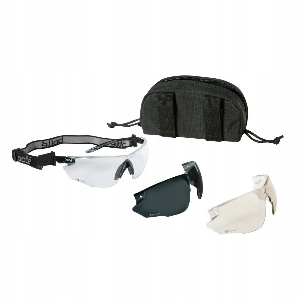 Sportinių akinių rinkinys Bolle Combat Tactical, juodas