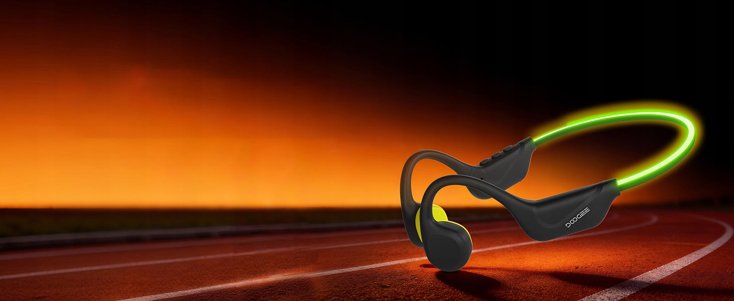 Bone Conduction Wireless Headphones DOOGEE BoneBeatRunRAY LED Manufacturer code Turbo Blue
