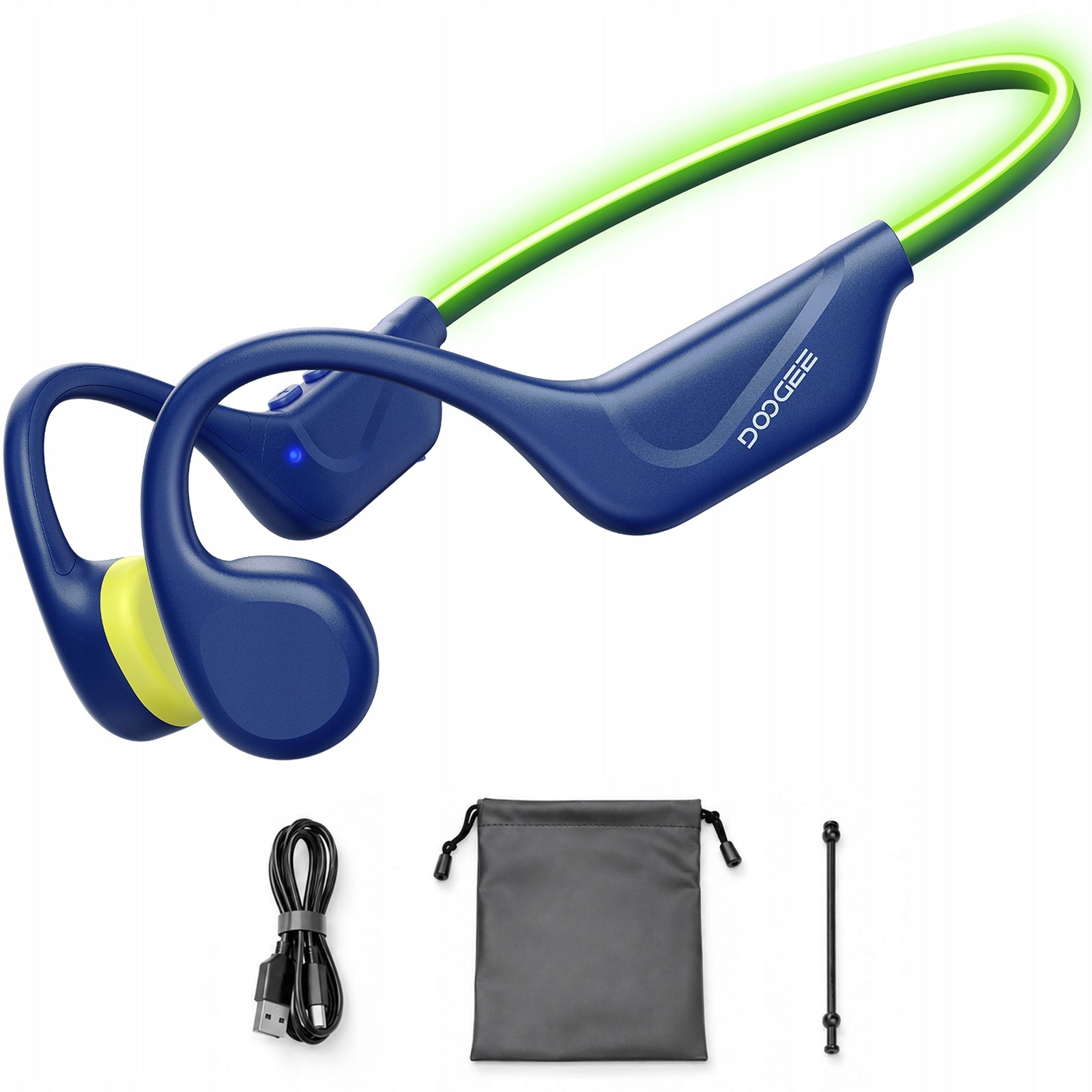 Bone Conduction Wireless Headphones DOOGEE BoneBeatRunRAY LED