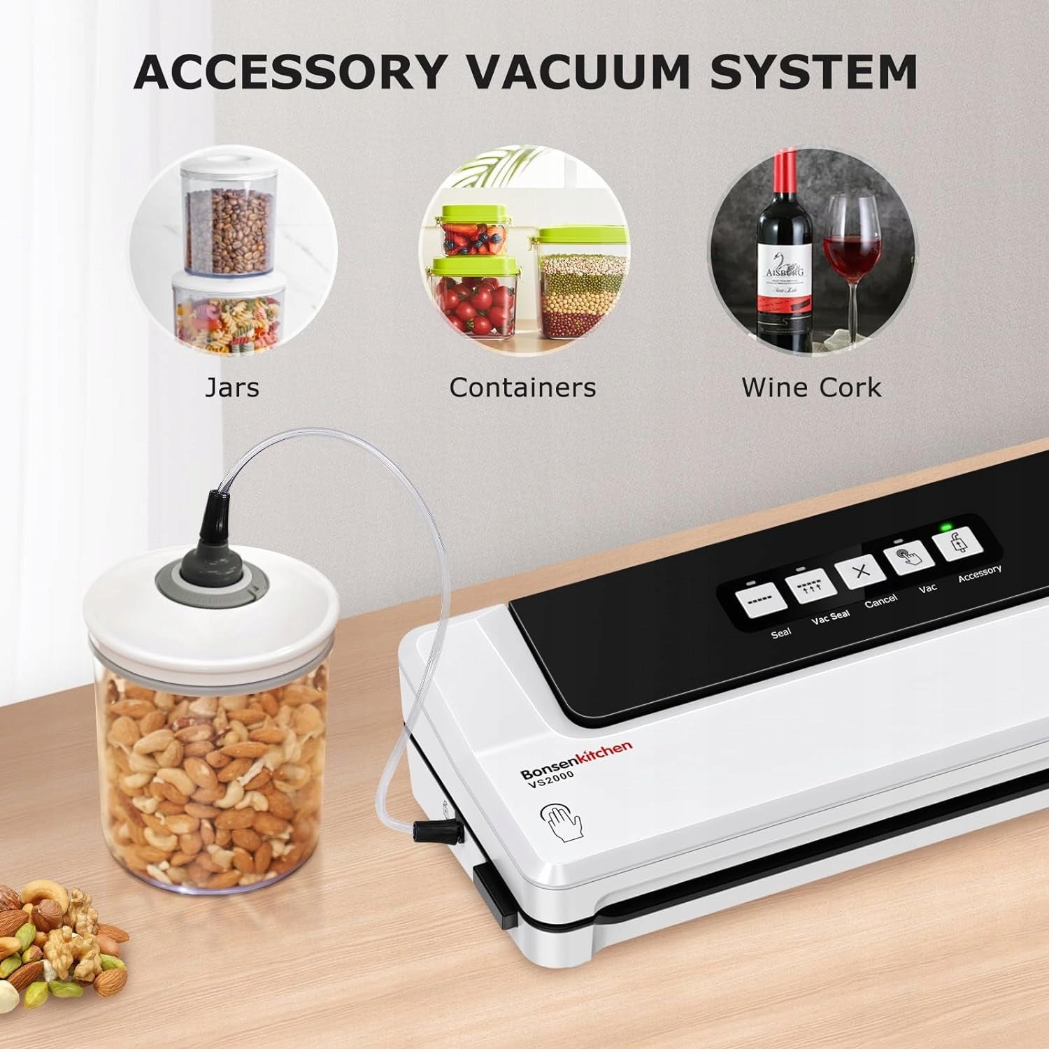 BonsenKitchen VS2000 Vacuum welding machine black +foil :153 Brand Bonsenkitchen