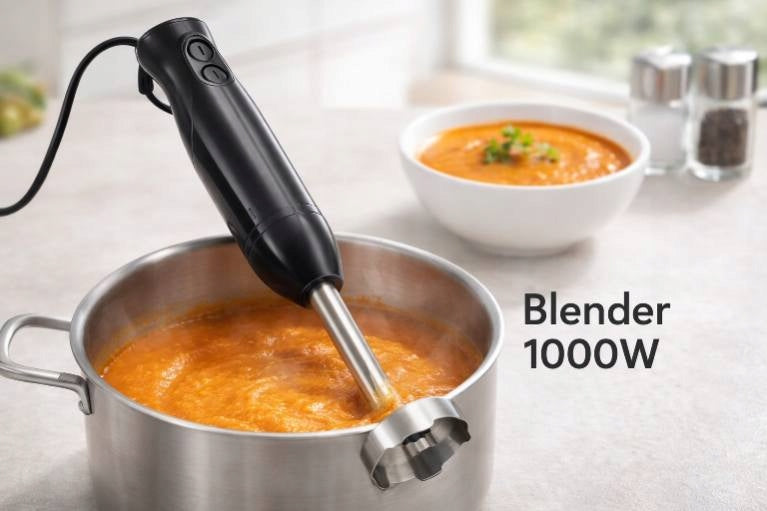 Bonsenkitchen Hand Blender HB3201 1000W Steel 2 Speeds Packaging status original