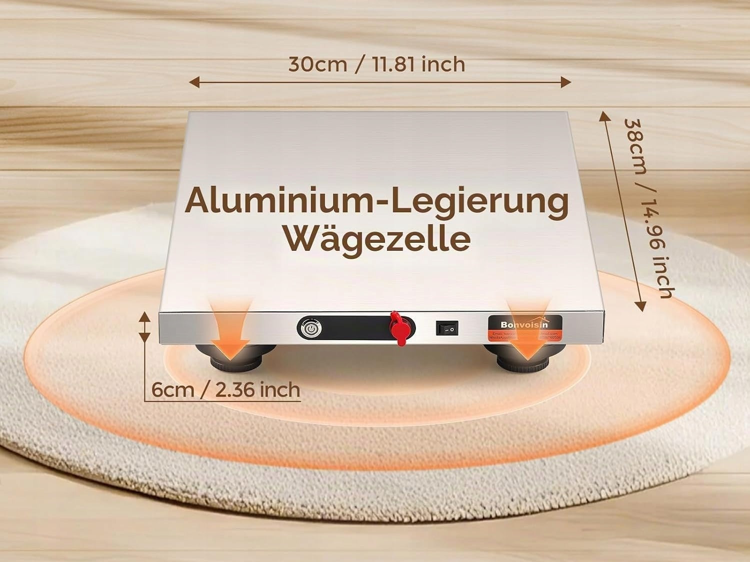 Bonvoisin wireless parcel scale 450 kg LCD range 10 m tare counting Manufacturer code WT - 180N