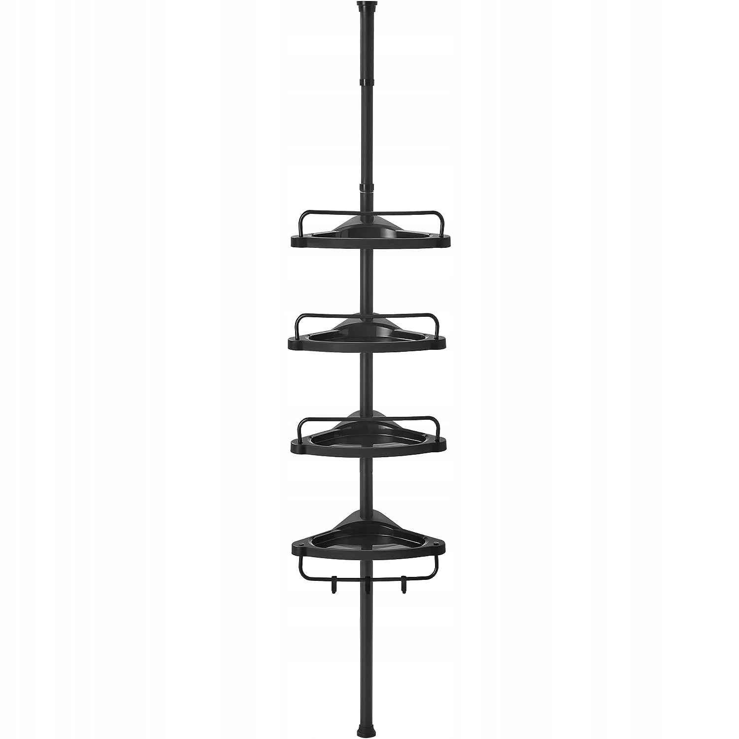 Bookcase Bathroom Shelf Corner Telescopic Modern Four Shelves - Black