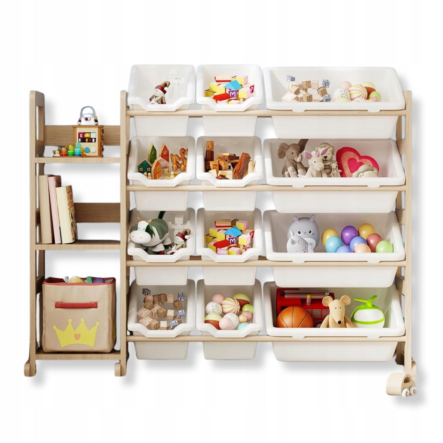 Bookcase Toys Children Books Organizer Basket Shelves Kids Room