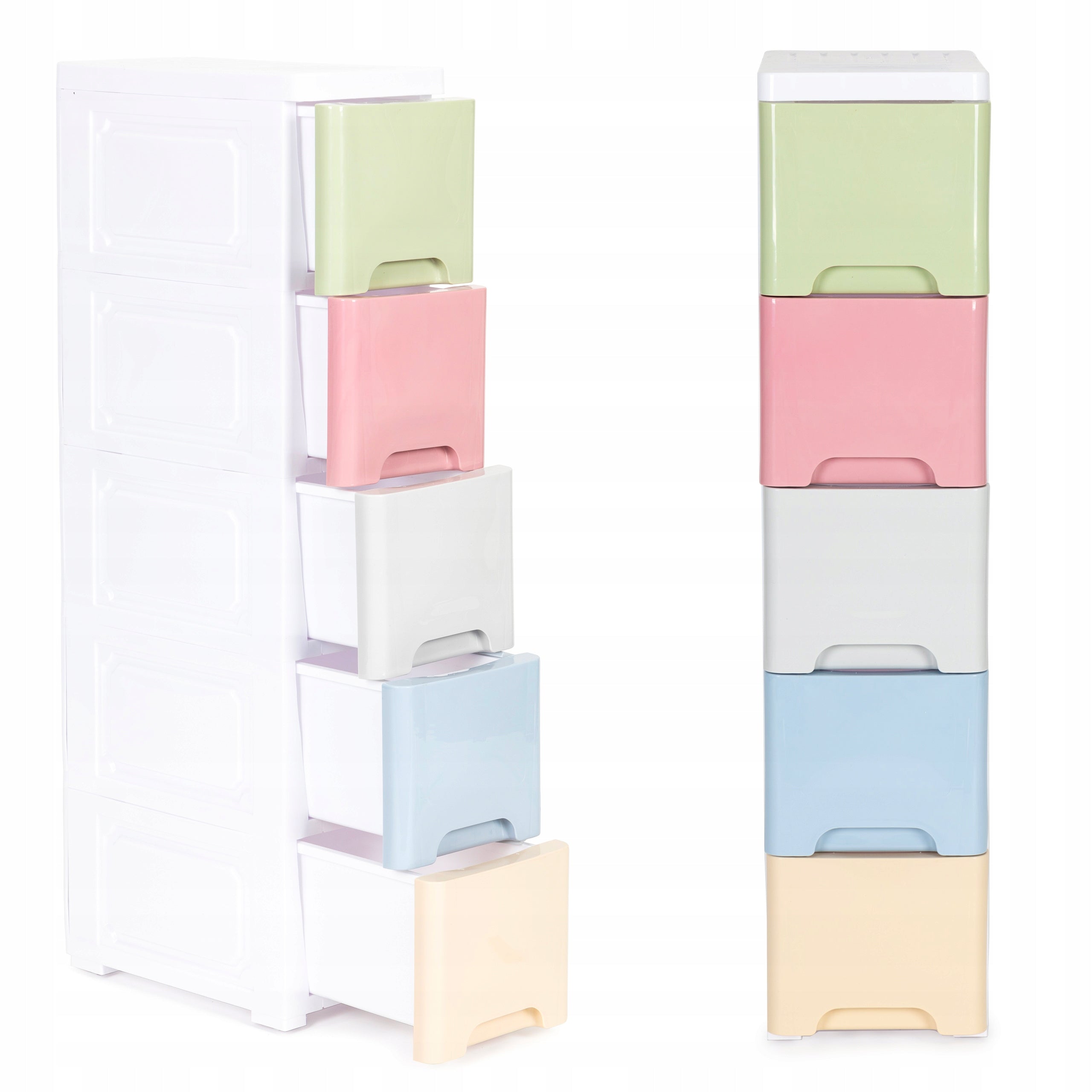 Bookcase with 5 pull-out leg drawers with wheels ModernHome