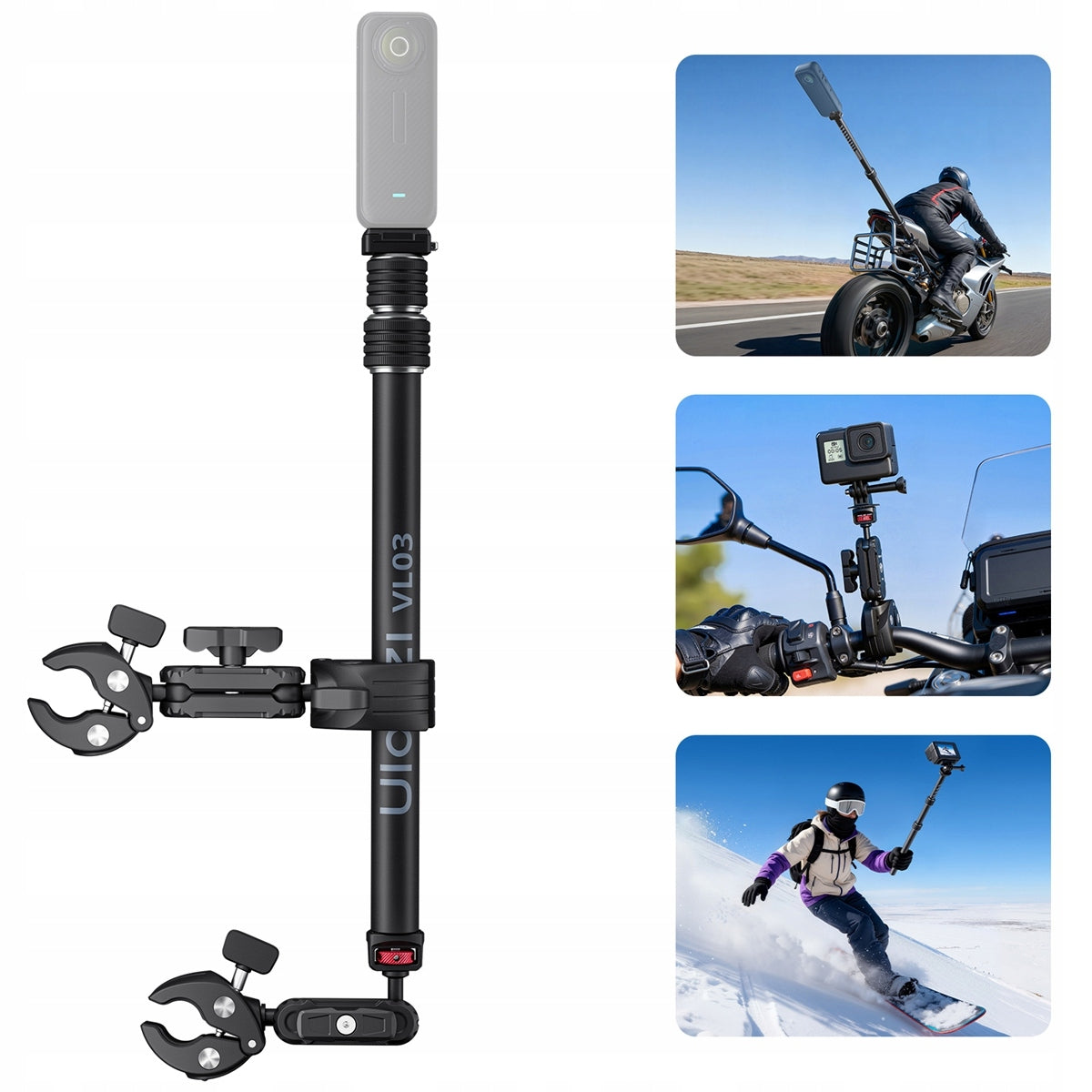 Boom Magic Arm Stick Selfie Tripod Holder Bike Motor 1/4'' ULANZI VL03