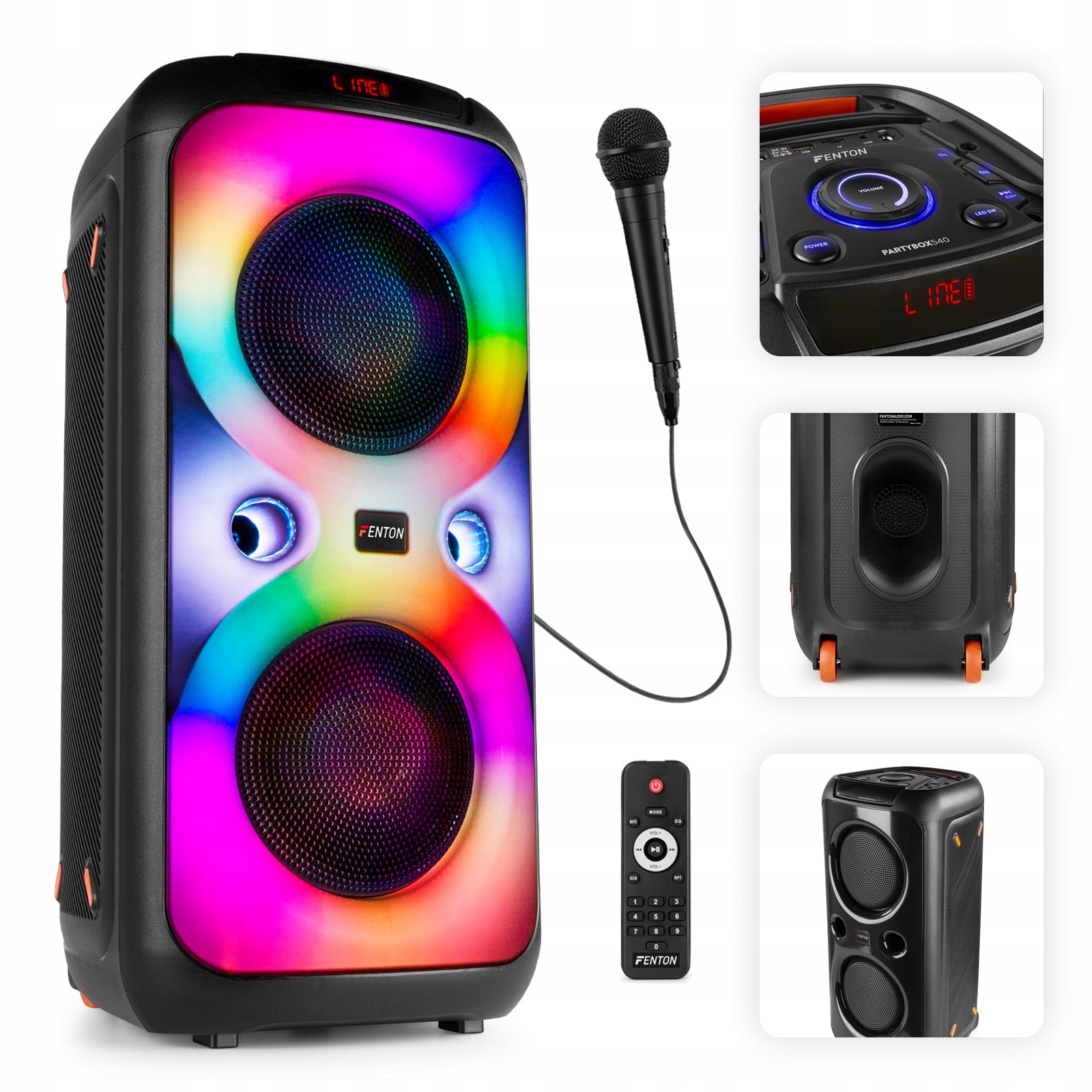 Boombox Bluetooth 240W LED Light MIC Battery