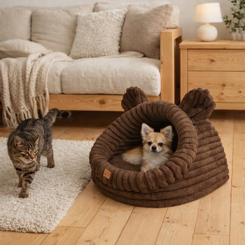 Booth and bed MOUSE CORDUROY for small cat dog COZY bedding M Product width 38 cm