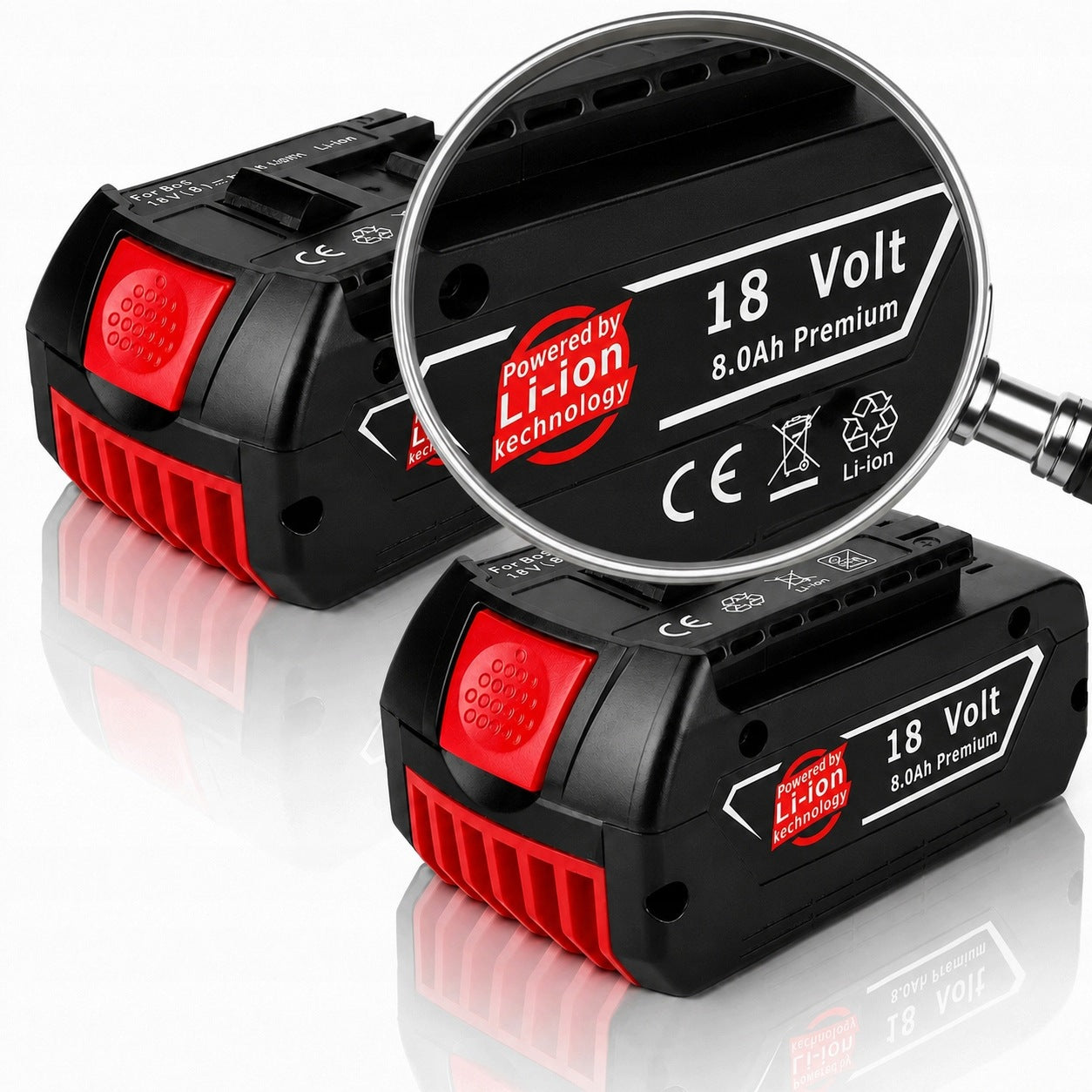 Bosch 18V 8Ah Li-ion Battery Pack 2 Pieces Compatible with GSR GSB Tools