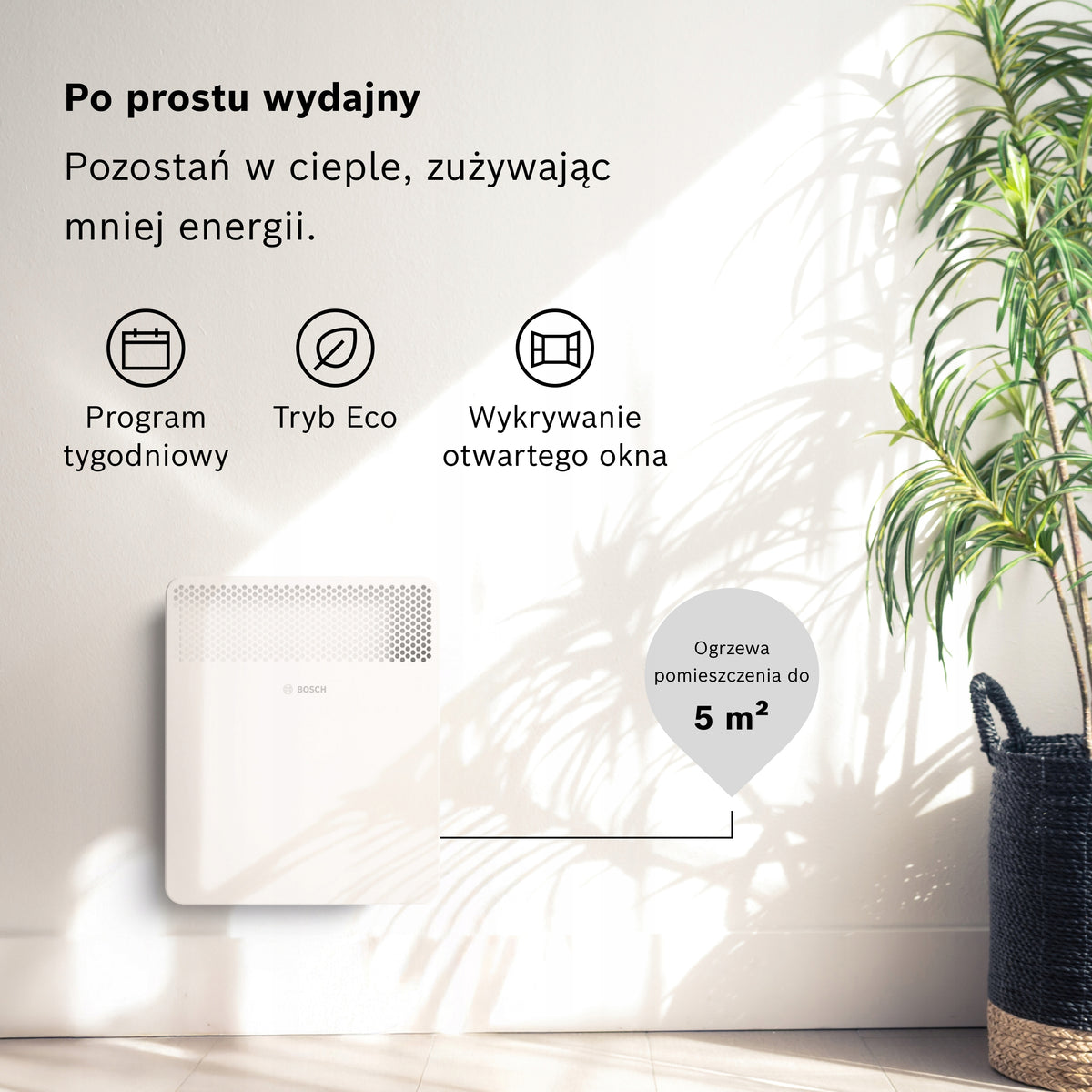 Bosch Heat Convector 4000-5, 500 W, up to 5 m², LED, Child-friendly Packaging status original