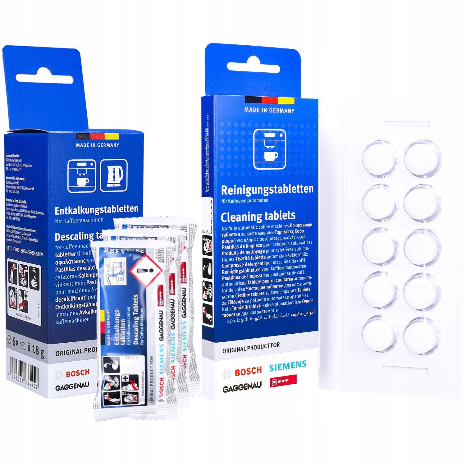 Bosch Siemens descaler for espresso machine + tablets for cleaning the machine