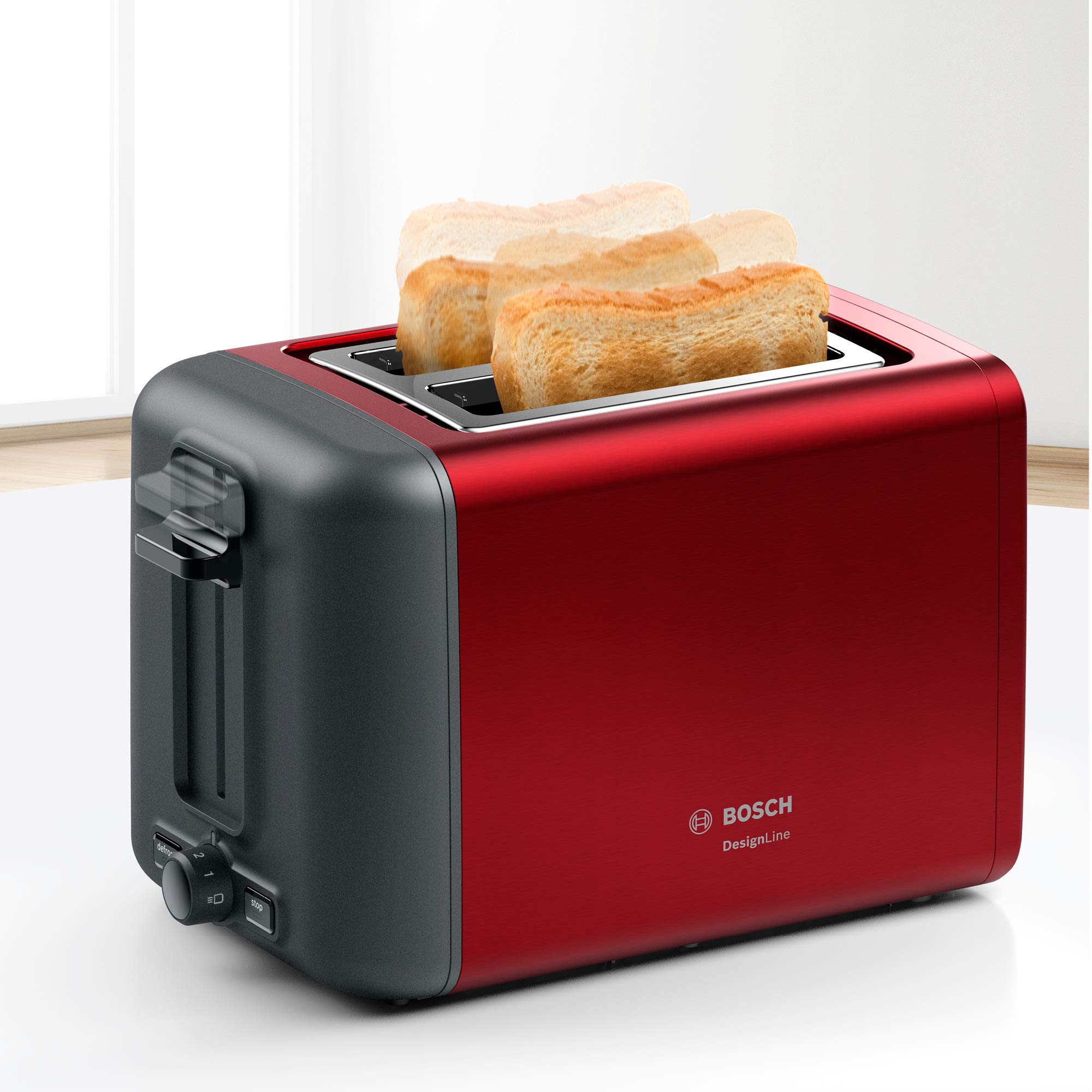 Bosch TAT3P424DE DesignLine Toaster red/black 2-slot Brand Bosch