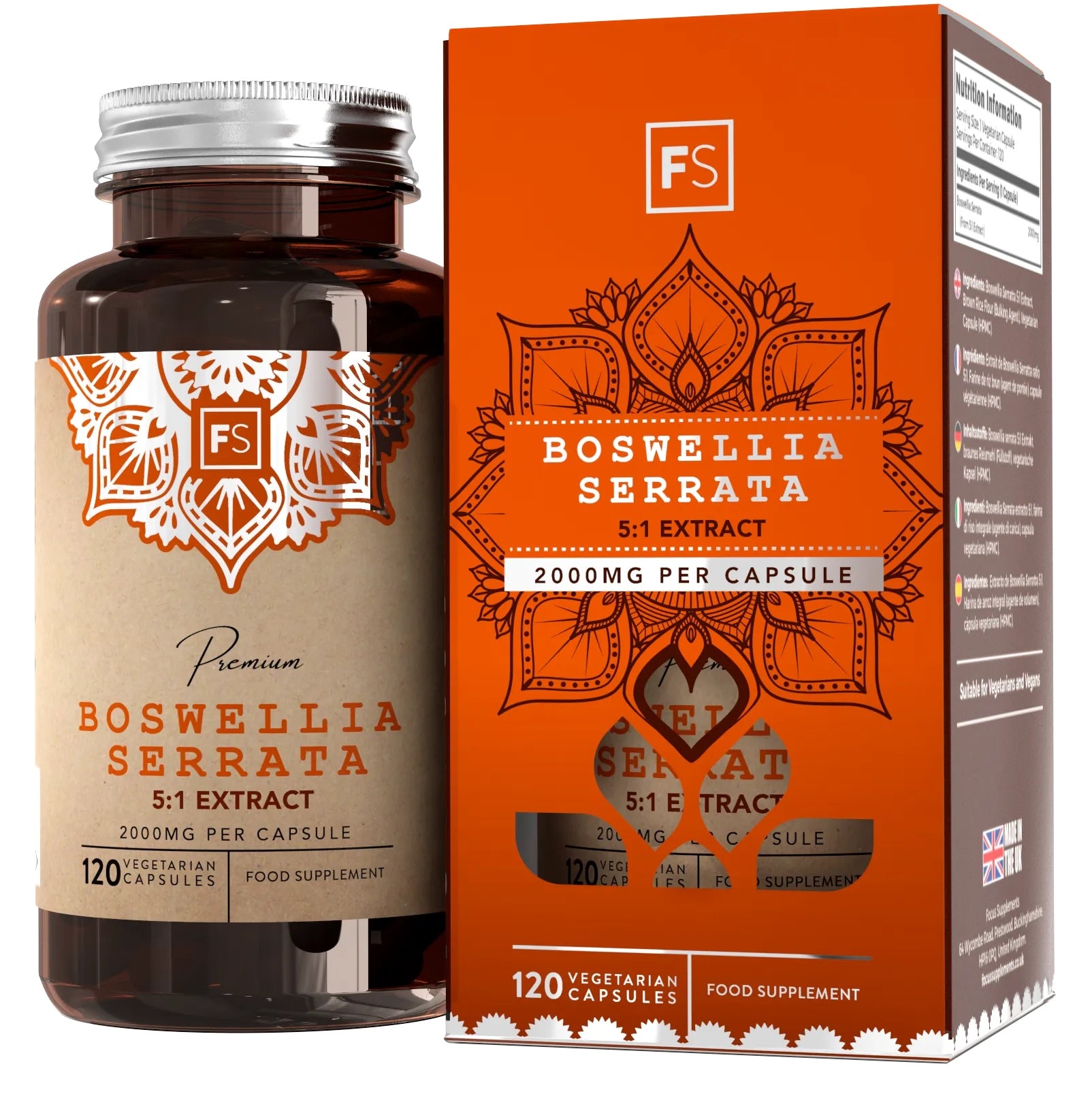 Boswellia Serrata (Boswellia) 120 capsules of 2000mg