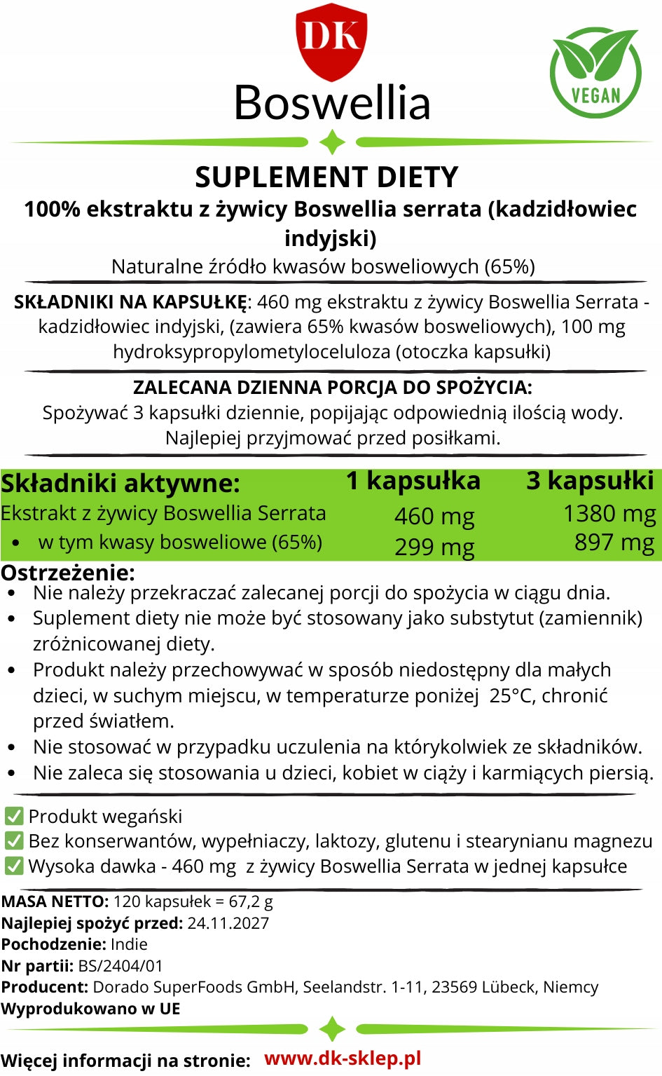 Boswellia Serrata Boswellia 120caps 480mg Extract Boswellic Acid Joints Expiration date at least 1 year from the date of purchase