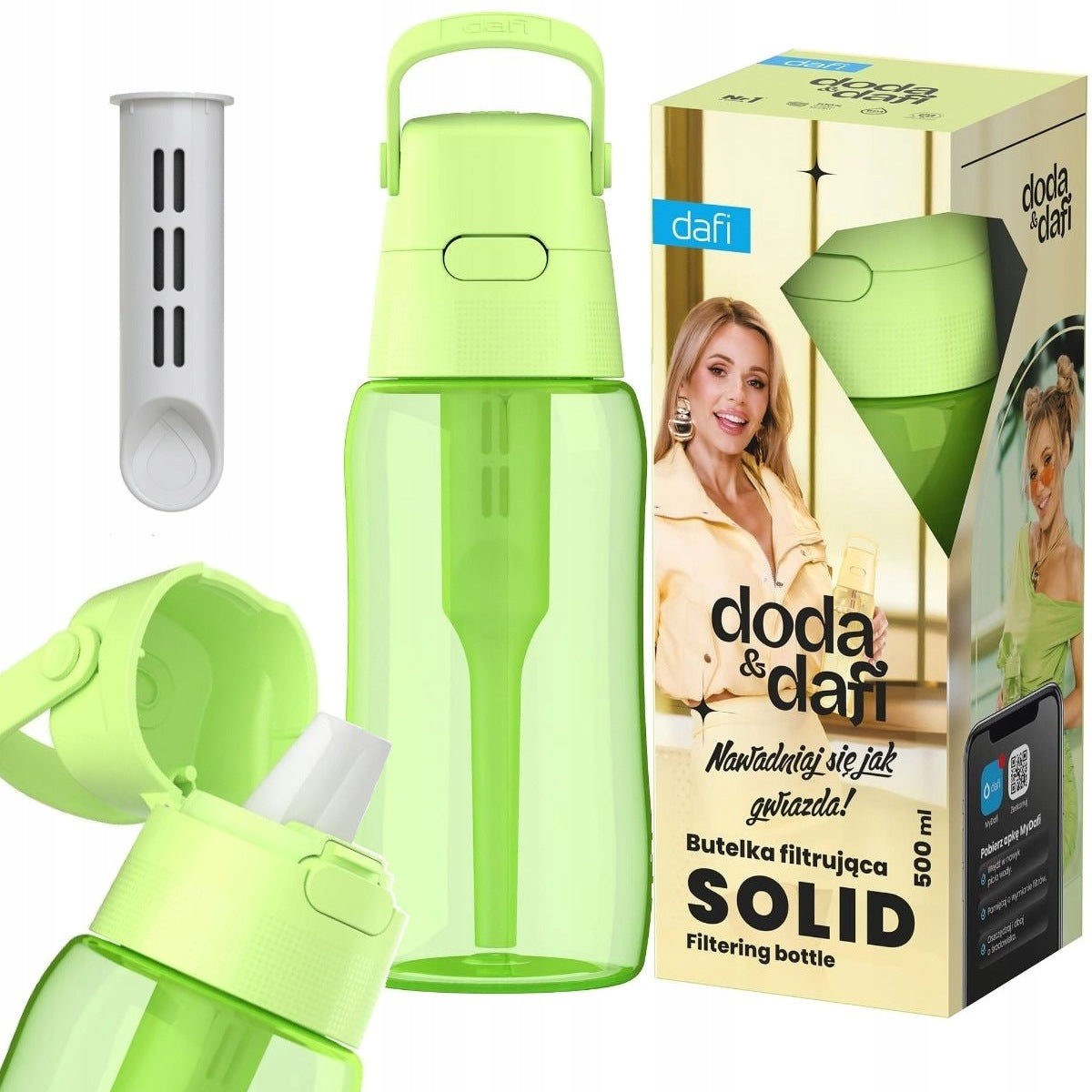 Bottle Filter Bottle Dafi 0,5l Solid DODA Pistachio Green Dyed