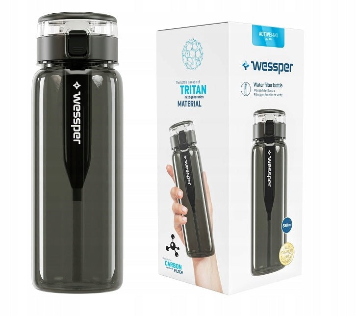Bottle Filter bottle made of Tritan Wessper WES263-GR + filter 680ml grey
