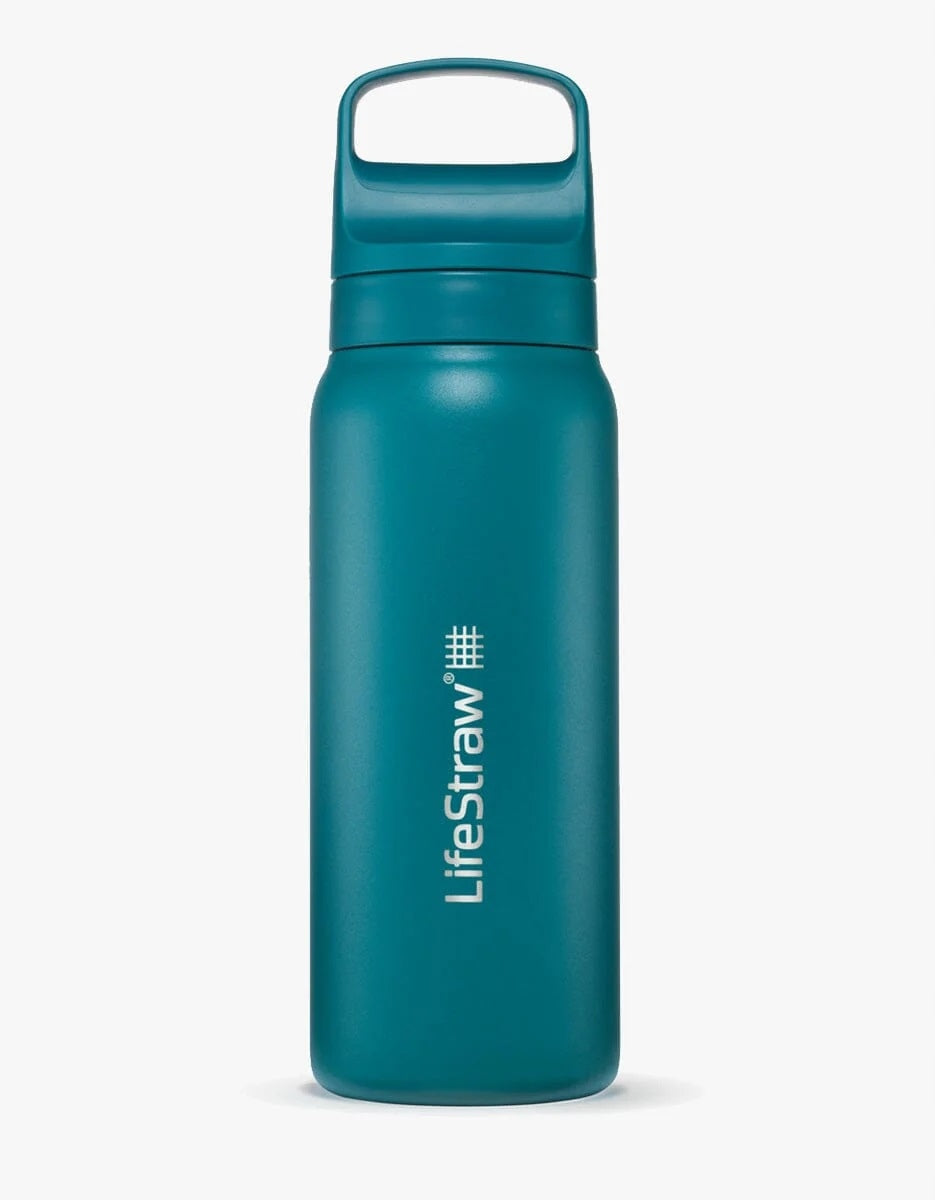 Bottle LifeStraw GO 2.0 Stainless Steel Water Filter 700ml Laguna Teal Green