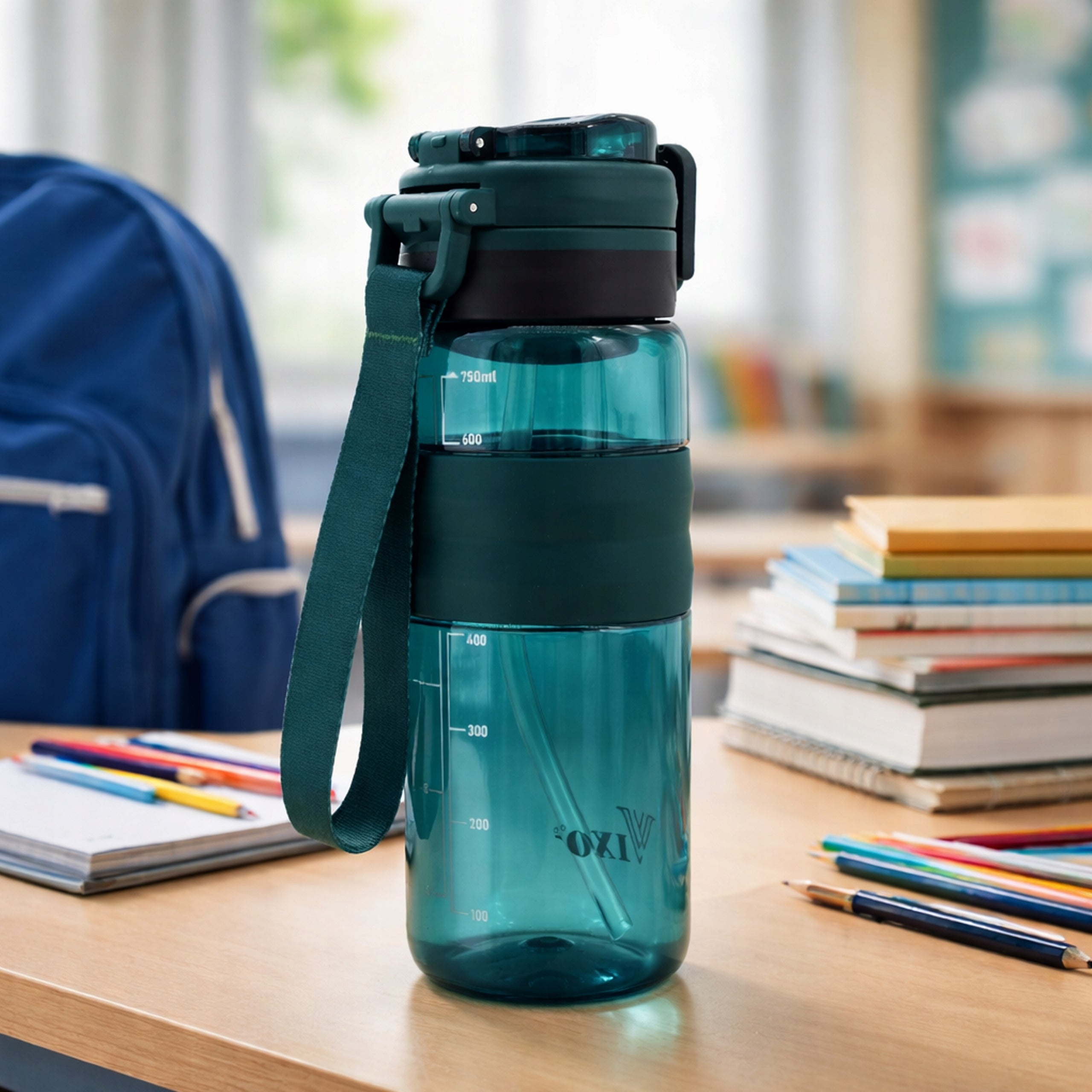 Bottle VIXO 750ml Tritan BPA Free 2in1 Mouthpiece + Straw Strainer Lanyard Bottle Kind water bottle