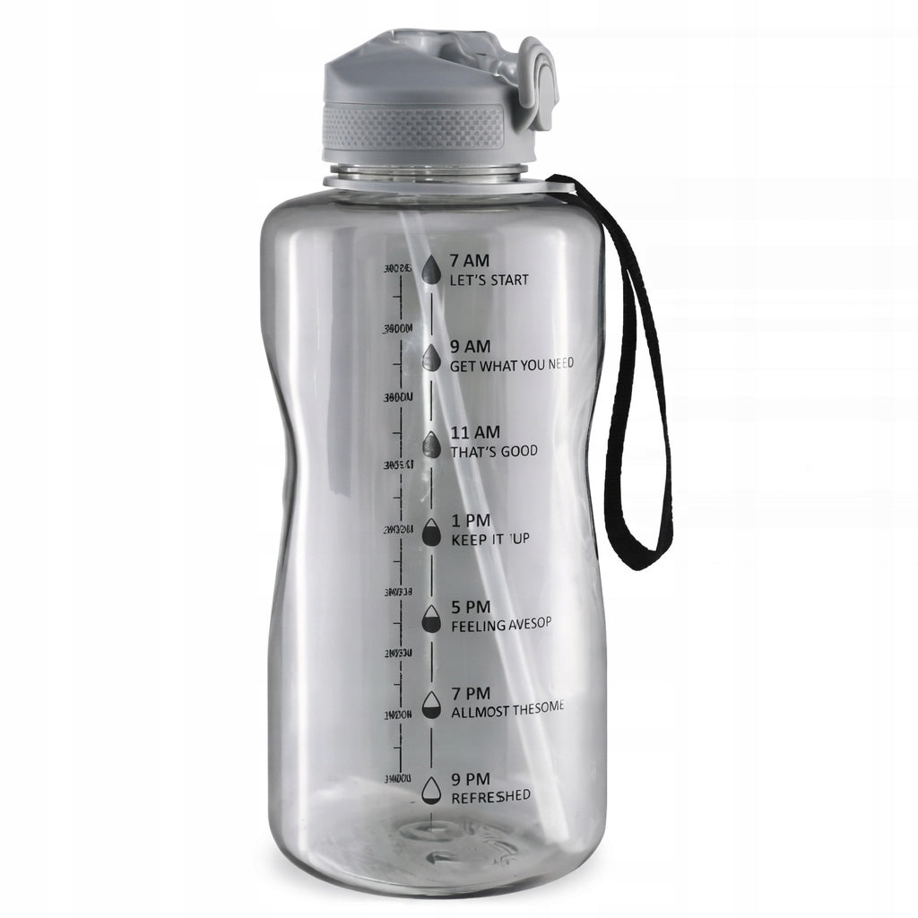 Bottle Water Bottle 2L CRIVIT Grey With Straw Mouthpiece BPA FREE with Measure Manufacturer code Bidon Butelka Na Wodę 2L CRIVIT Szara