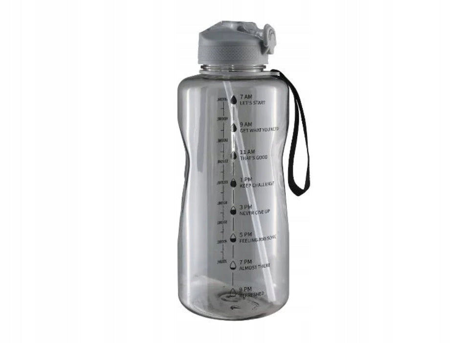 Bottle Water Bottle 2L CRIVIT Grey With Straw Mouthpiece BPA FREE with Measure Volume 2000 ml