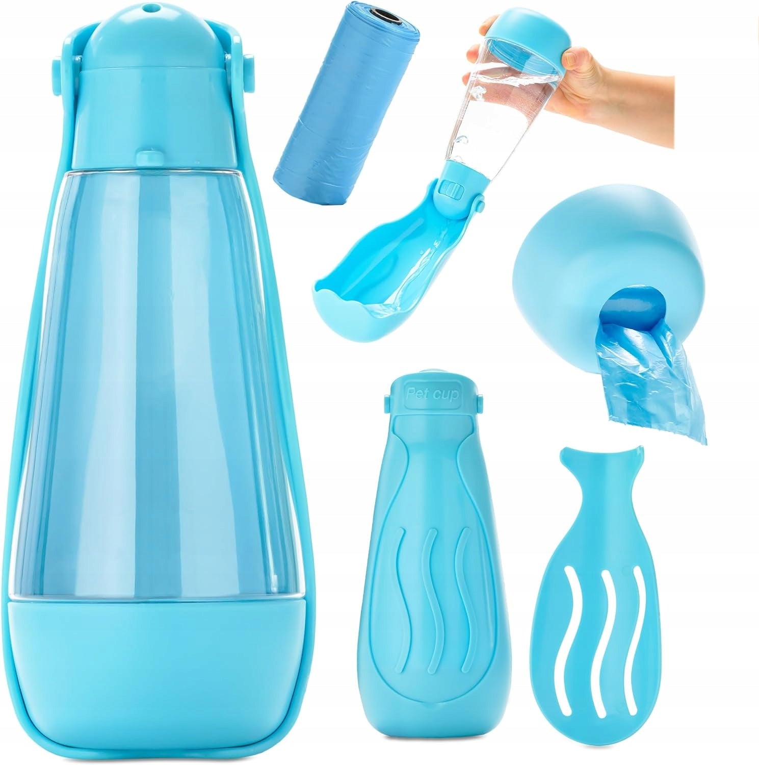 Bottle Water Bottle Dog Drinker for Water/Bags/Shovel, 3in1, Travel 420ml