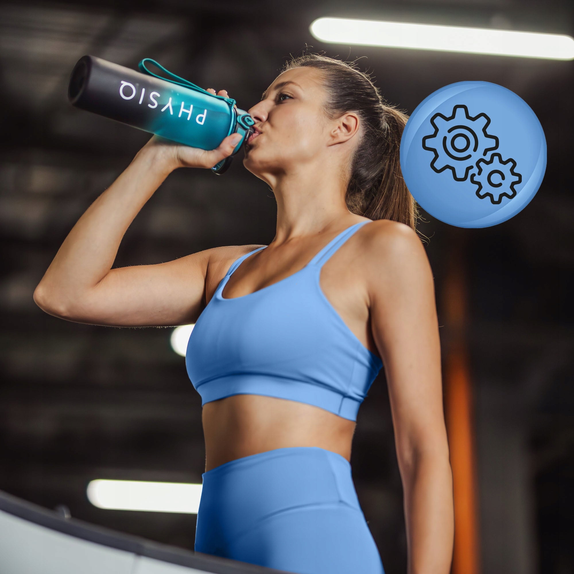 Bottle Water Bottle Tritan Airtight With Sports Measure 1000ml BPA Free Model 1 L