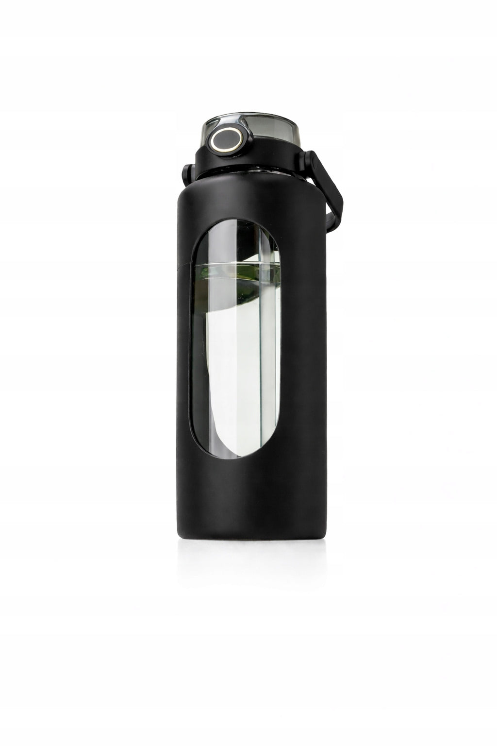 Bottle glass bottle 1.8 l for gym water with phone holder