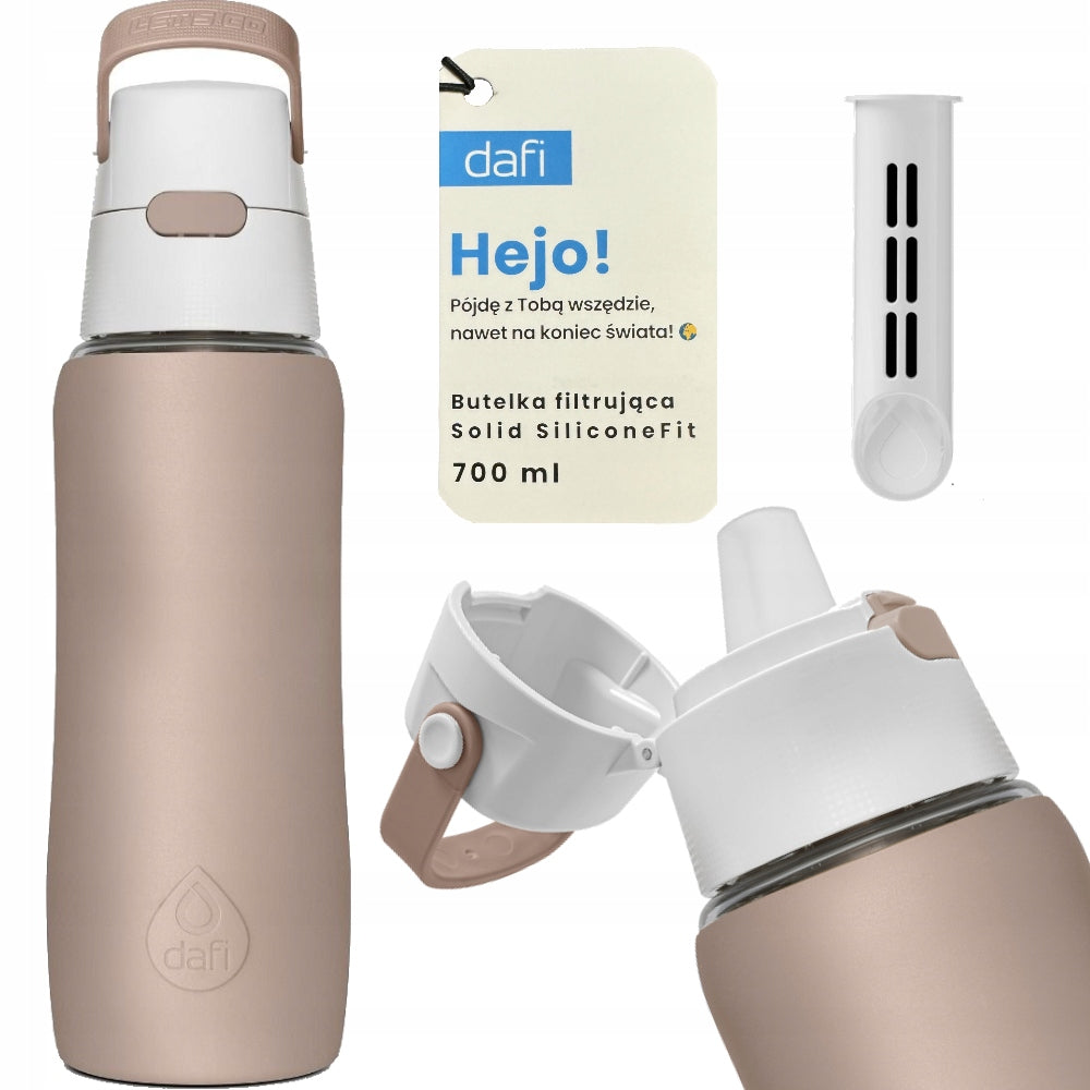 Bottle water filter bottle 0,7 cappuccino + filter Dafi Solid SiliconeFit